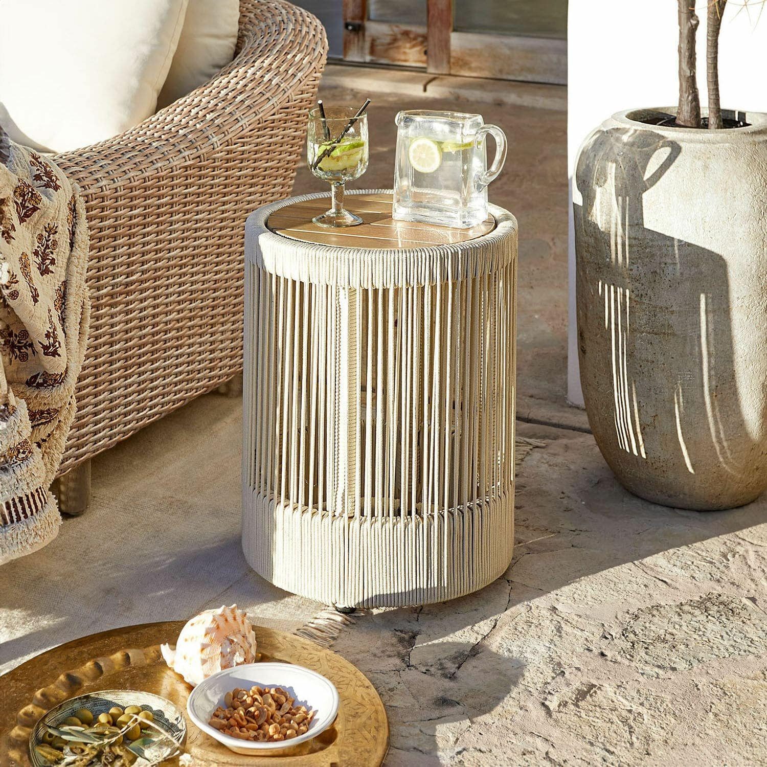 Mirabeau Gartentisch Beistelltisch Delor creme/braun