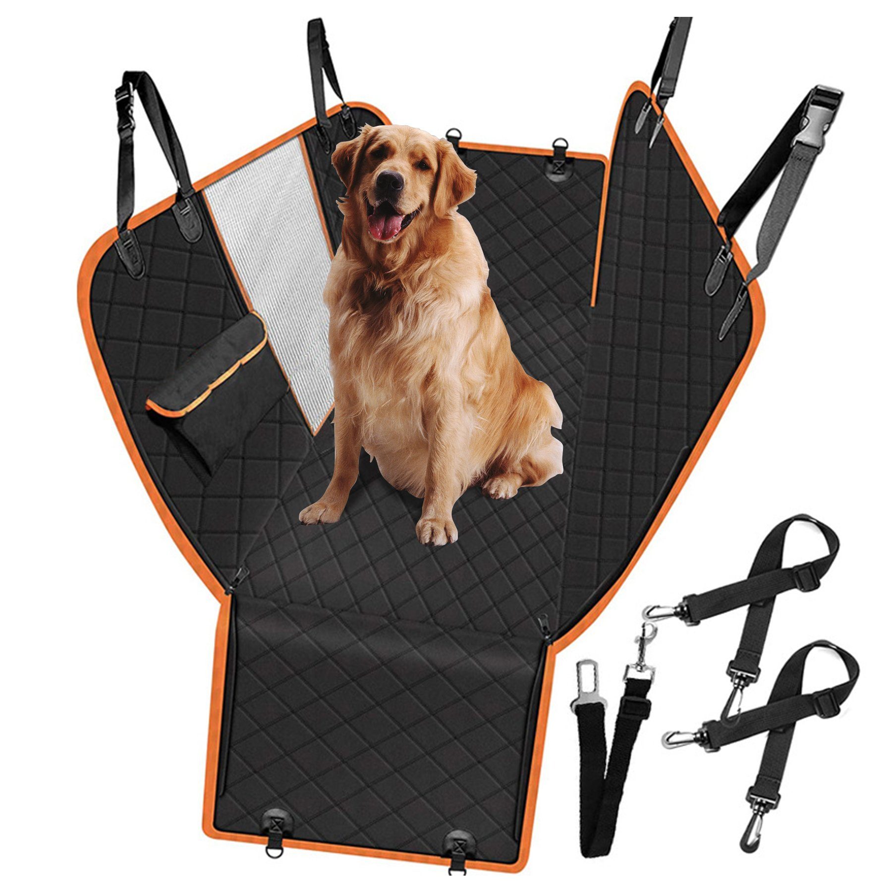 CALIYO Tierdecke Autoschondecke Hund Rücksitz mit Seitenschutz, Kratzfest Autodecke Hundematte Auto, Hunde Autositz 147x137cm