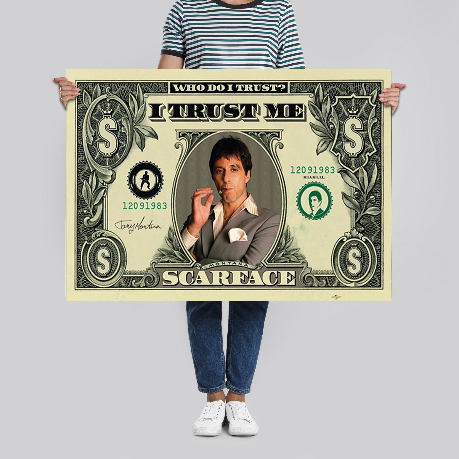 PYRAMID Poster Scarface Dollarschein (Who do I Trust) 91,5 x 61 cm
