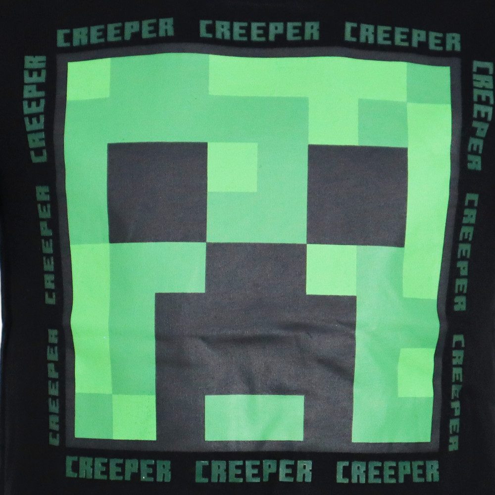 Minecraft Print-Shirt Minecraft Gamer Creeper Kinder T-Shirt Kurzarm Shirt 100% Baumwolle, Gr. 116 bis 152