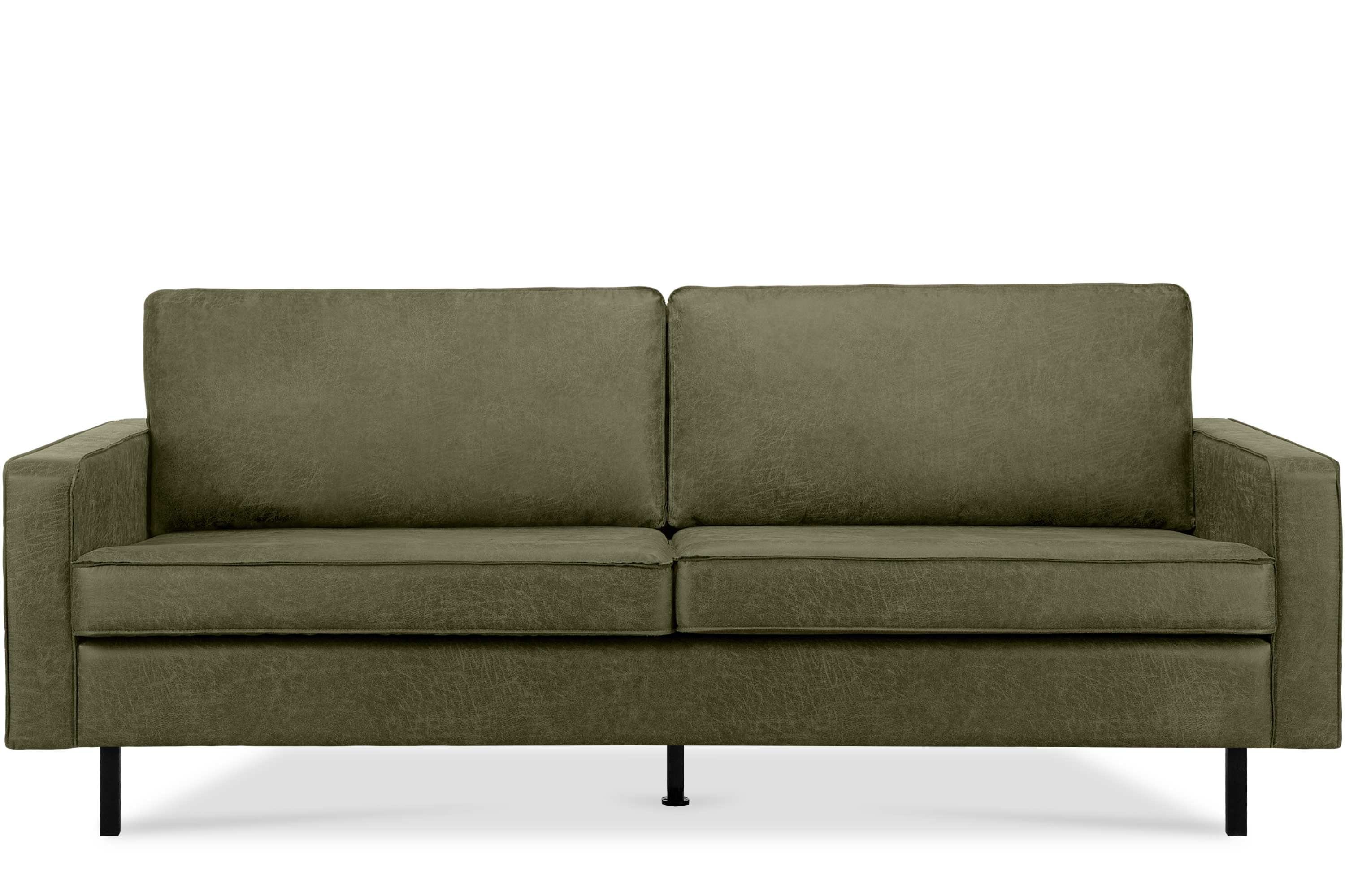 Konsimo 3-Sitzer INVIA Dreisitzer-Sofa, Grundschicht: Echtleder, auf hohen Metallfüßen, Hergestellt in EU grün | grün | grün