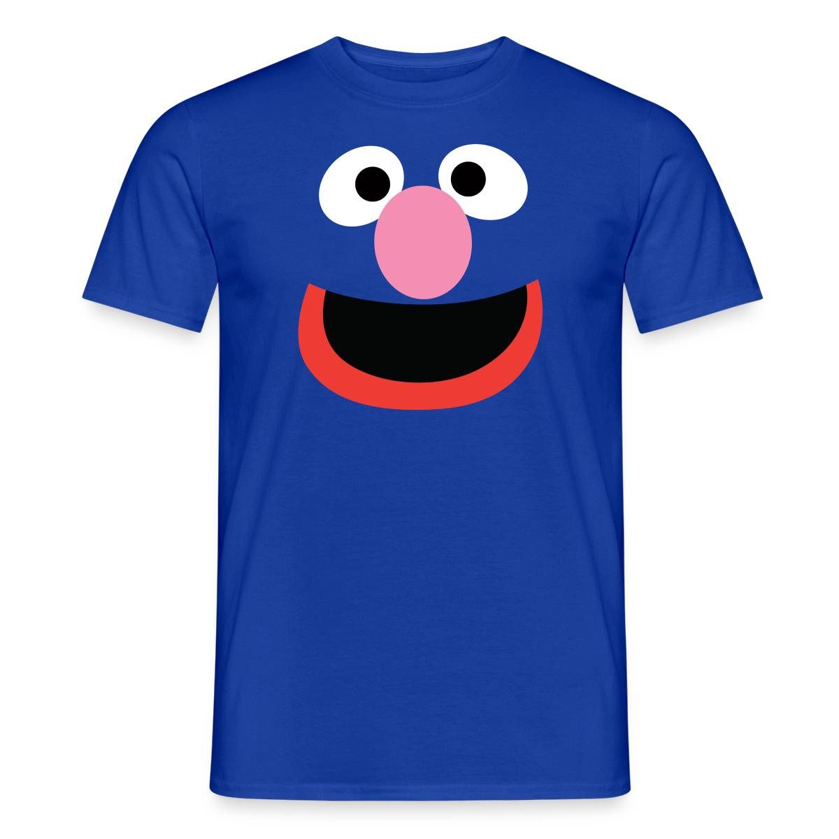Spreadshirt Sesamstraße Grobi Gesicht Karneval Männer T-Shirt (1-tlg)
