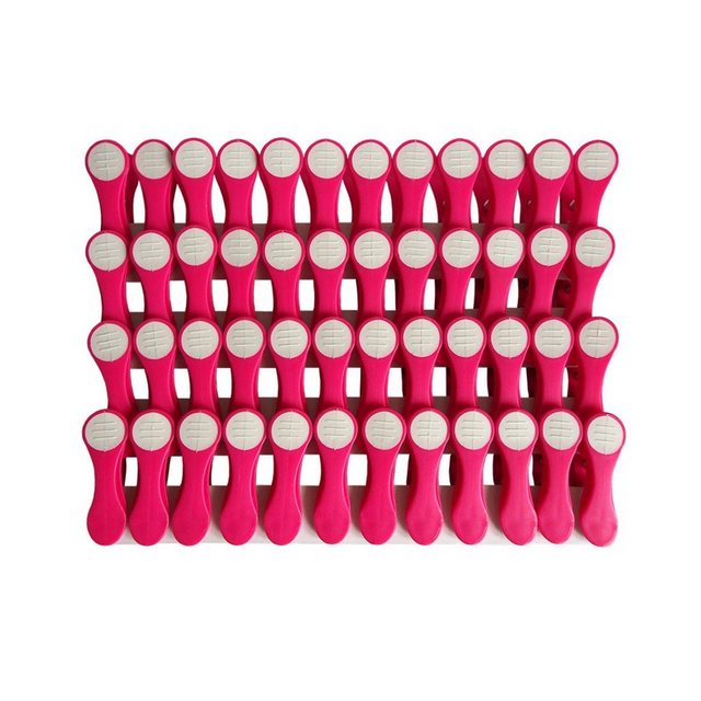 trendfinding Wäscheklammern 48 Wäscheklammern mit Soft Grip Pink Weiß, Langlebigkeit durch neueste Klammertechnik
