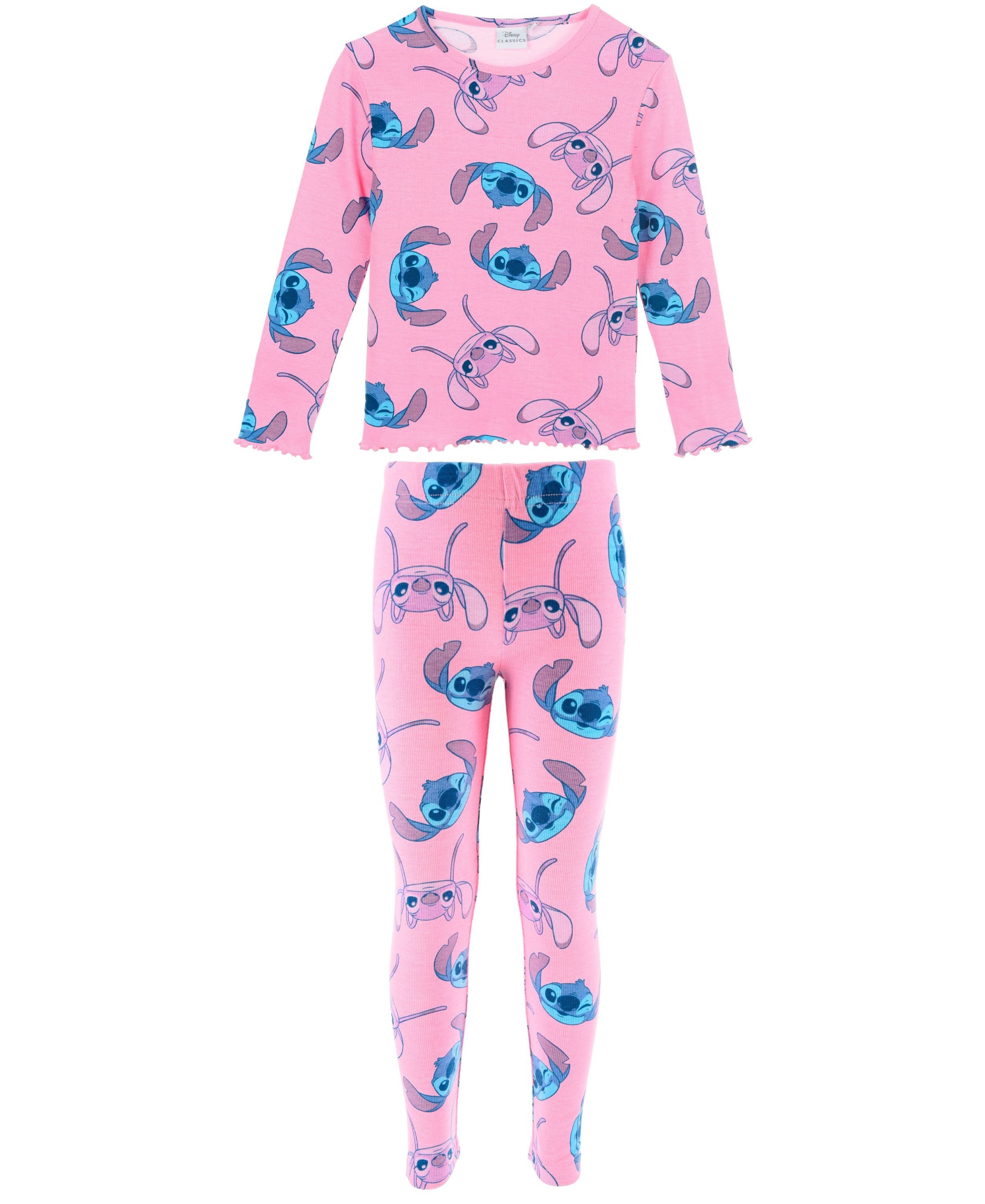 Lilo & Stitch Langarmshirt Stitch & Angel (2-tlg) Mädchen Outfit Langarmshirt & Leggings Größe 98-128 cm