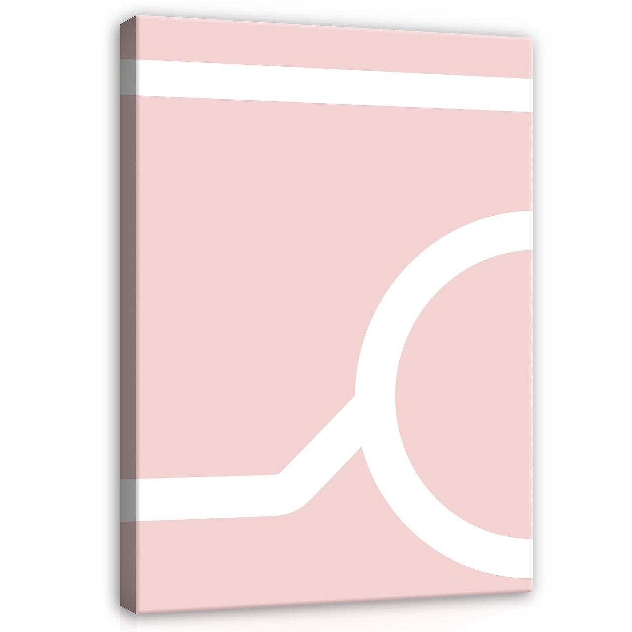 Wallarena Leinwandbild Abstrakt Geometrie Rosa Kunst Wandbild XXL Leinwandbilder Modern 50x40, Abstrakt (Einteilig, 1 St), Wandbilder Leinwandbilder Leinwand Bilder Bild Groß Aufhängefertig
