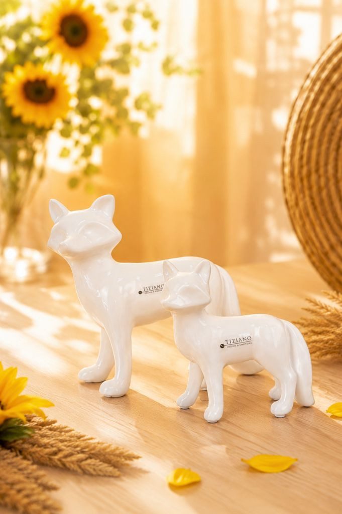 TIZIANO - DESIGN & EMOTIONS Dekofigur Fuchs Marco stehend creme-weiß