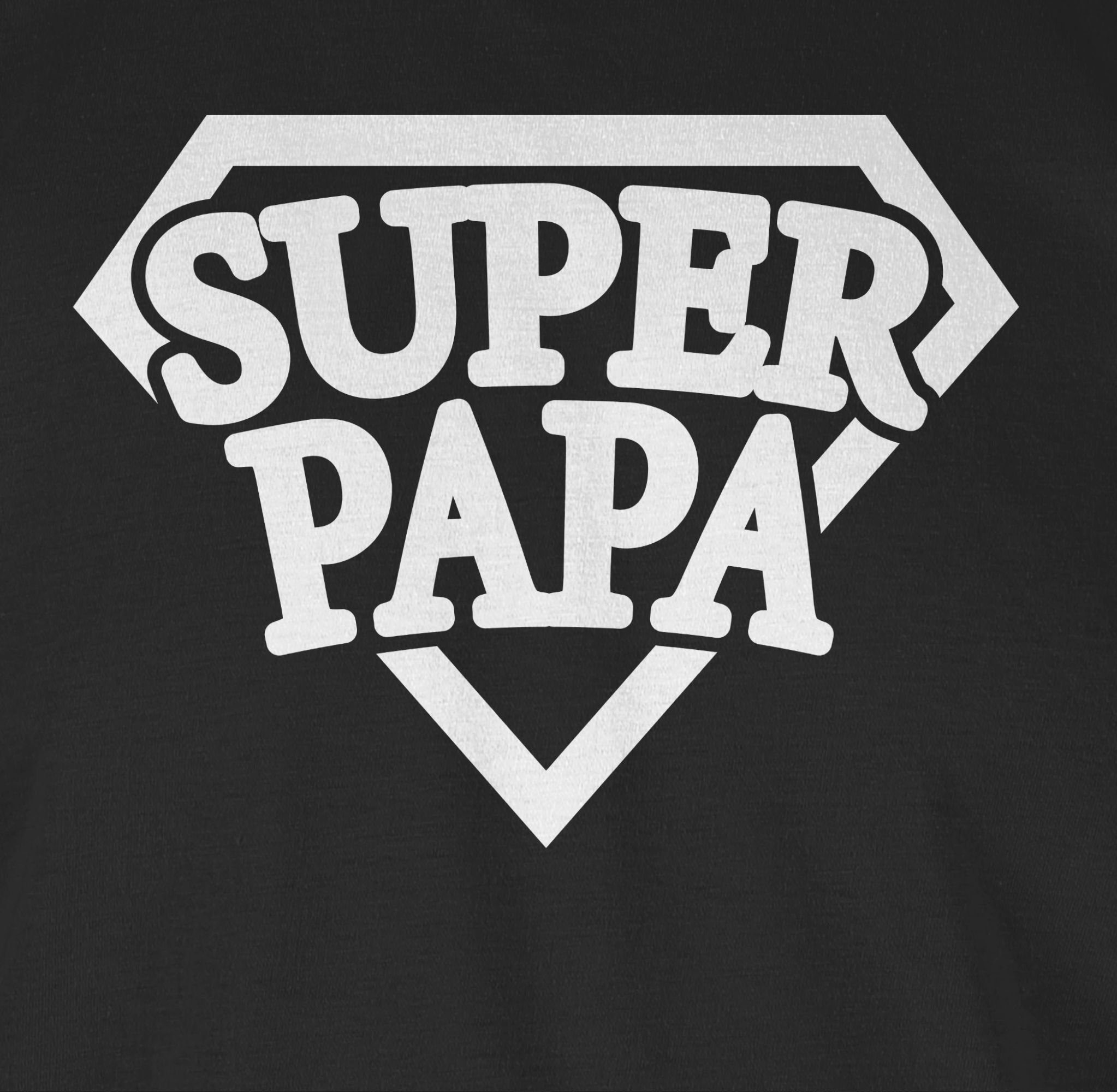1 Super für Papa Papa T-Shirt Vatertag - Superheld Schwarz Shirtracer Geschenk