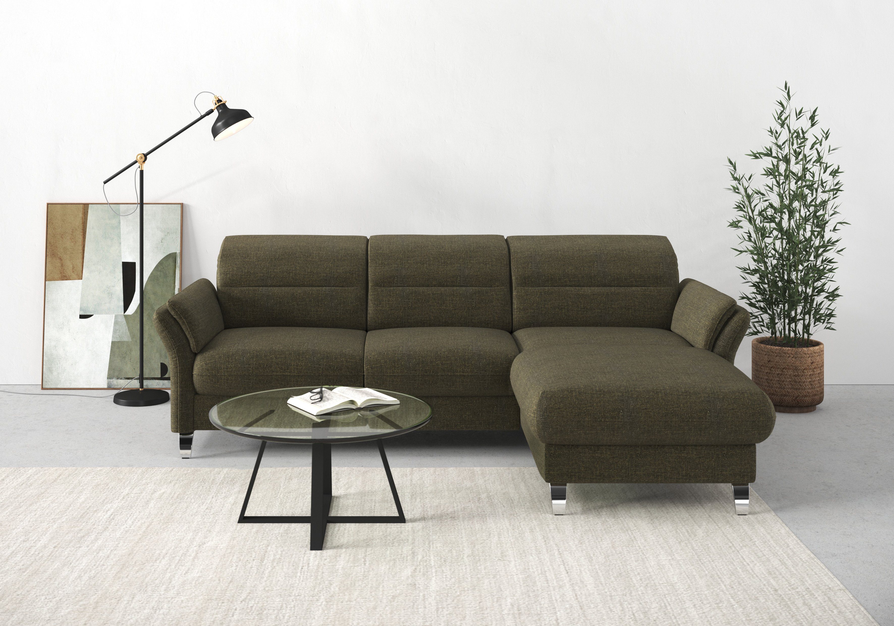 sit&more Ecksofa Grenoble L-Form mit Federkern, wahlweise mit Bettfunktion, Bettkasten, Arm- und Kopfteilverstellung