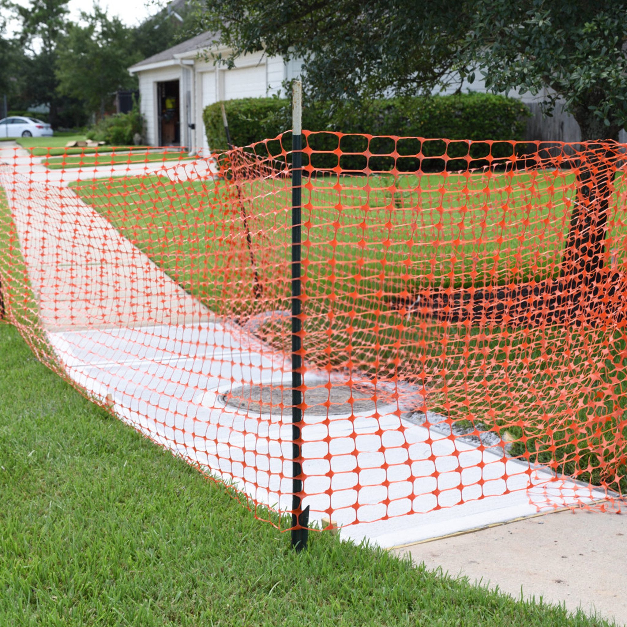 FIVMEN Gartenzaun 1x30m/50m/80m Absperrzaun Bauzaun Begrenzungszaun, 100 cm hoch, Nutztierzäune Schutznetz aus Kunststoff Geschnitten, Orange – Bild 5 von 5