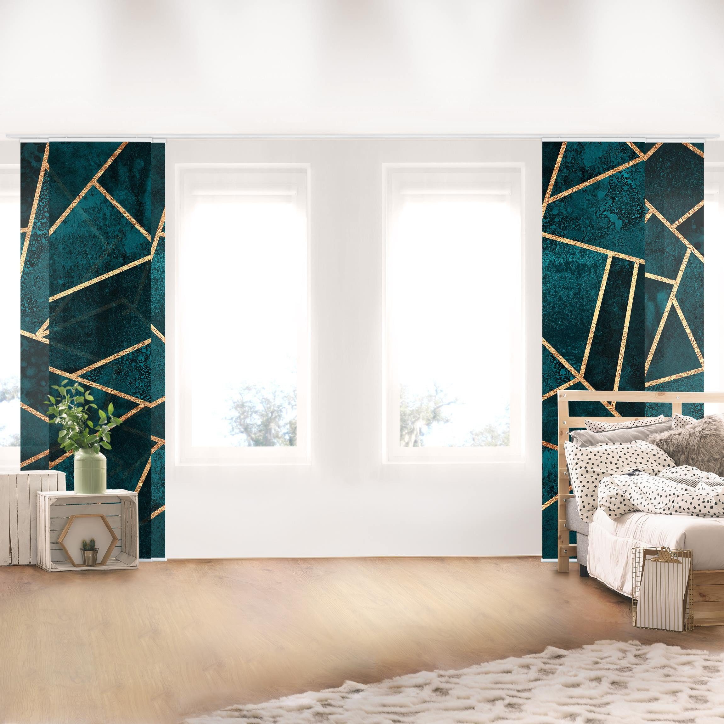 Bilderdepot24 Schiebegardine modern Flächenvorhang blickdicht Dunkles günstig online kaufen