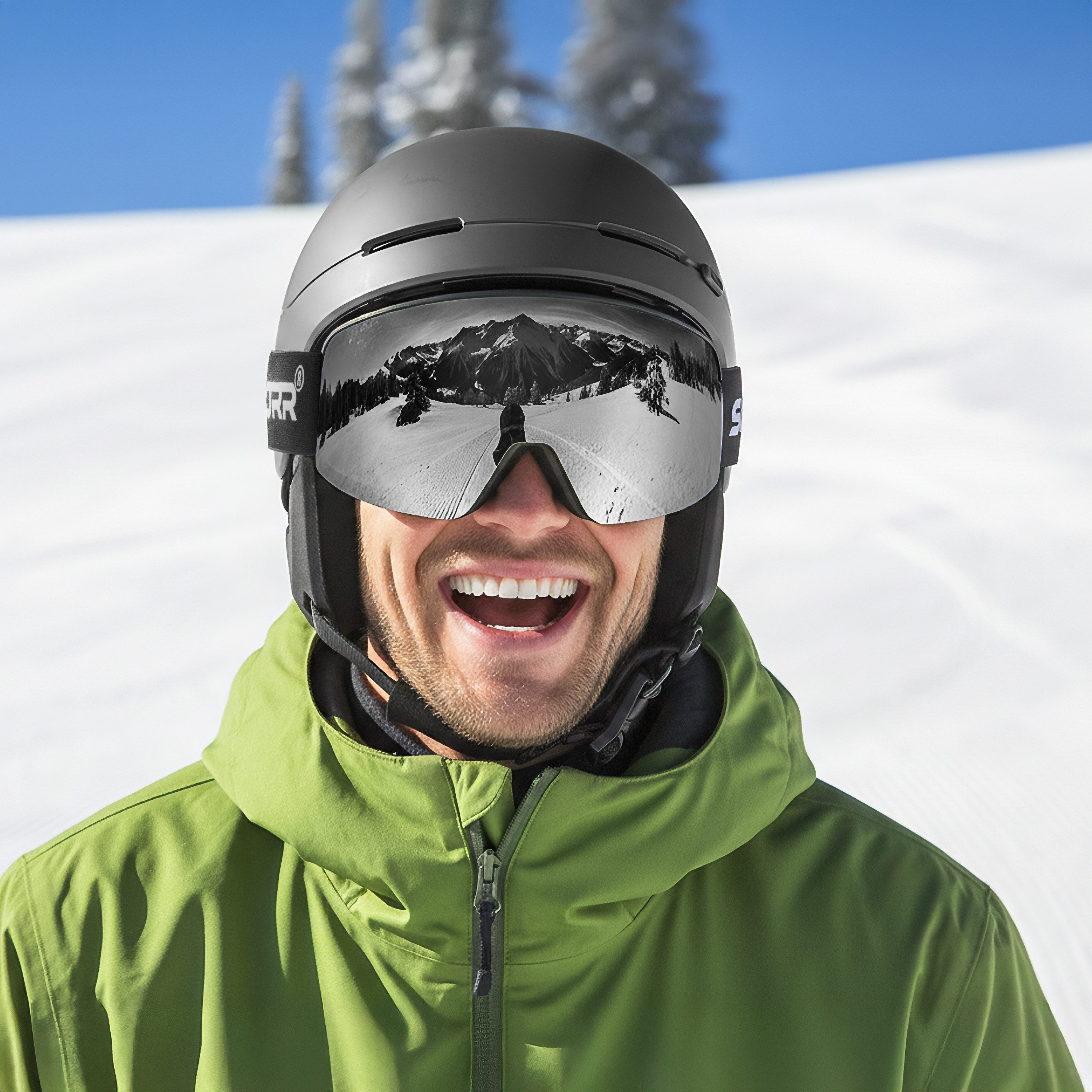 SCHNORR Sportbrille Skibrille mit magnetischer Glaswechselfunktion REVO Silber S3, Anti-, (1-St), Full REVO-Beschichtung Silber (S3) – Bild 2 von 5
