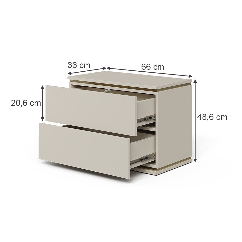Vicco Nachtschrank Linette, Cashmere/Gold, 2er Set (2-St)