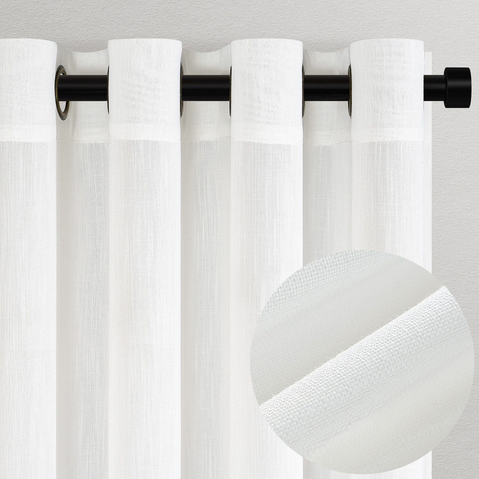 Topfinel Gardine Leinen Vorhänge Stores Gardinen mit Ösen für Wohnzimmer Bo günstig online kaufen