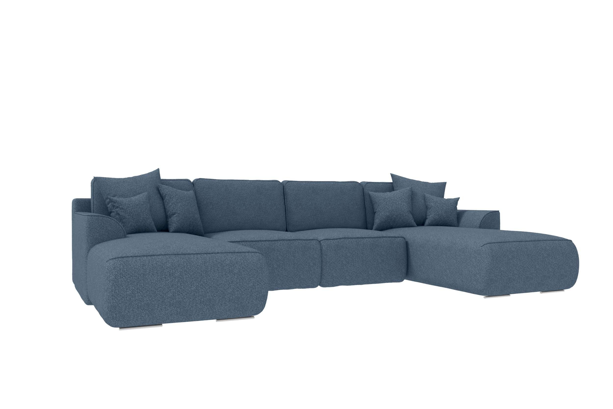 99rooms Wohnlandschaft Gusto, Sofa, U-Form, mit Schlaffunktion, mit abnehmbaren Kissen, Bezug - Strukturstoff NEVE