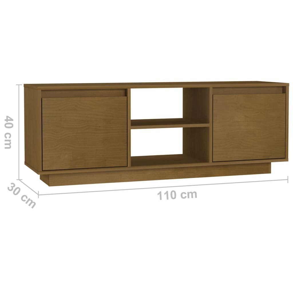 vidaXL TV-Schrank 110x30x40 Honigbraun TV-Schrank Massivholz (1-St) cm Kiefer