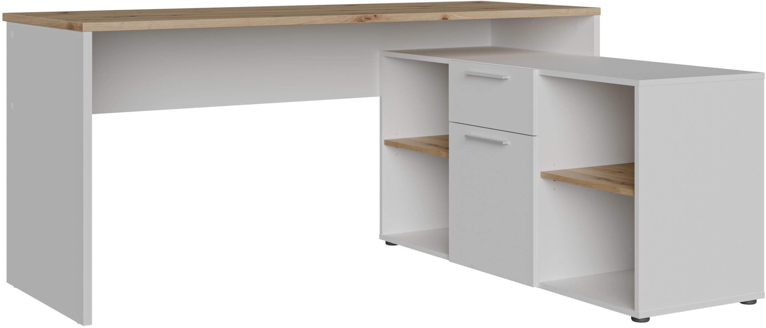 FORTE Eckschreibtisch Contra Costa, B/H/T 160/73,5/128 cm, Über-Eck-Lösung