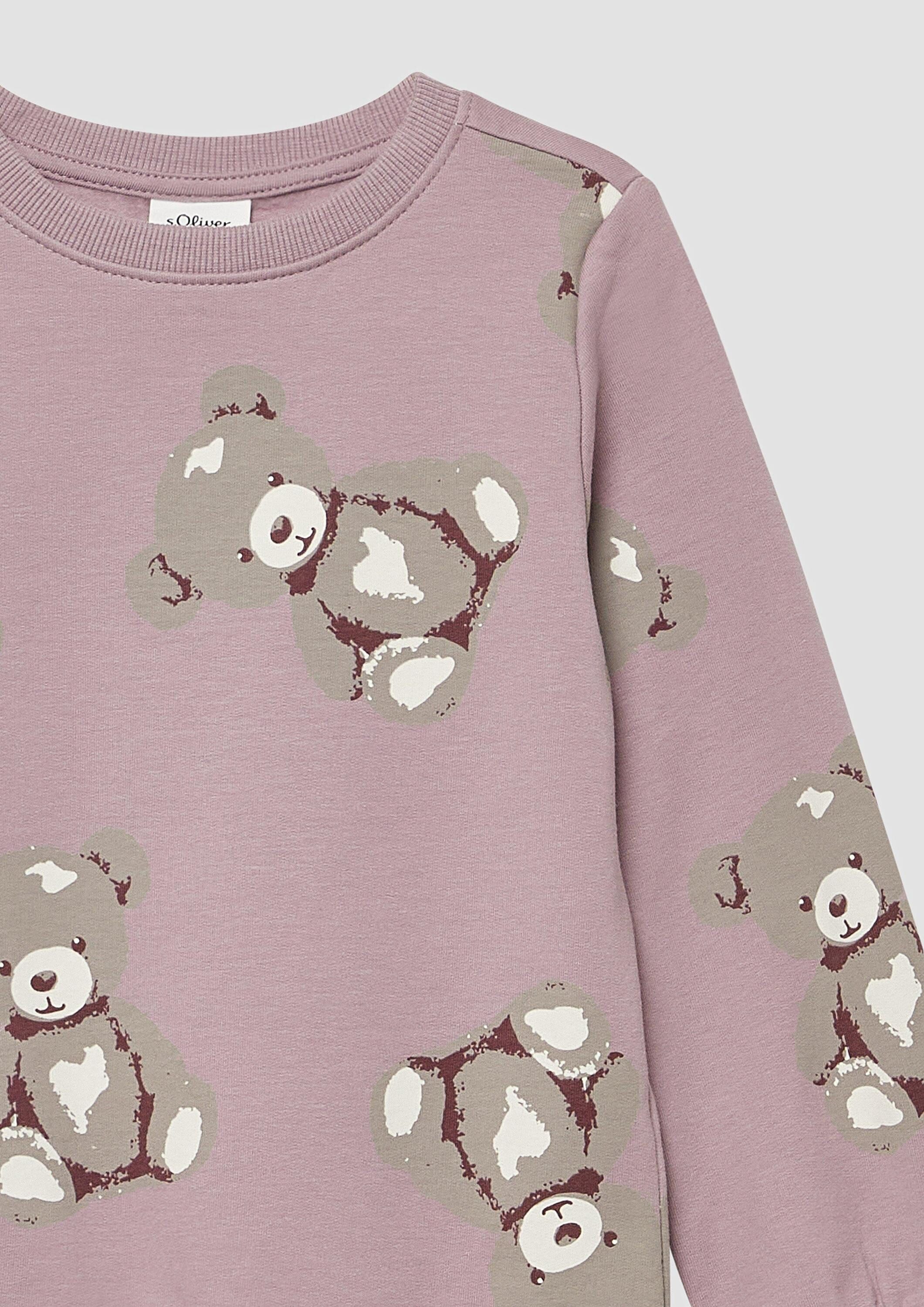 s.Oliver Sweatshirt Sweatshirt Kuscheliges Sweatshirt mit All-over-Print – Bild 4 von 4