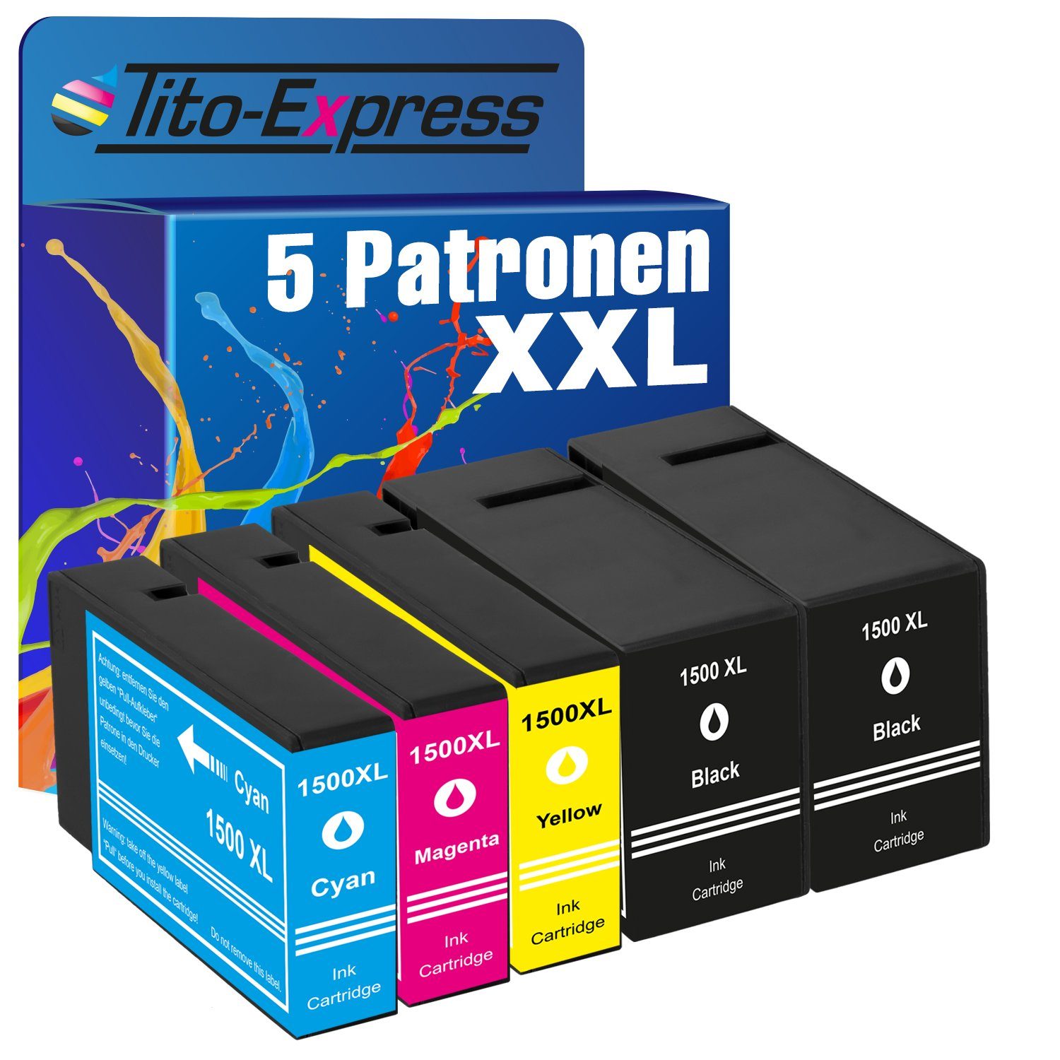 Tito-Express 5er Set ersetzt Canon PGI-1500 PGI1500 XL Tintenpatrone (Multipack, für Maxify MB2750 MB2150 MB2050 MB2350 MB2300 MB2755 MB2000 MB2155)