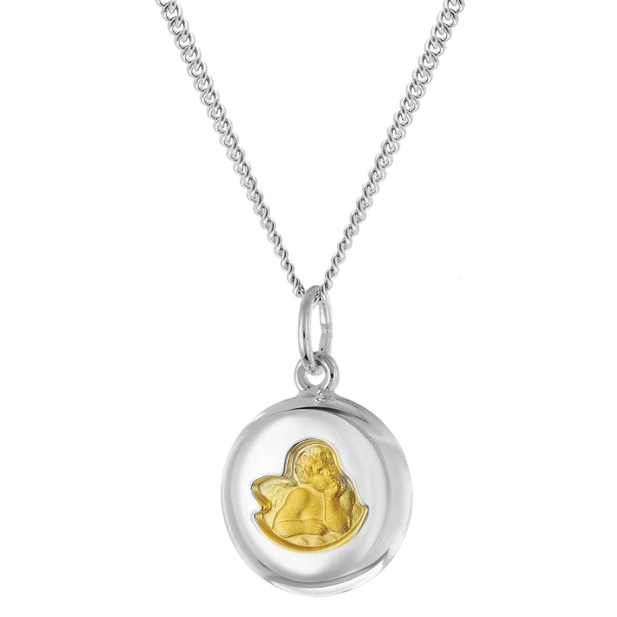 trendor Panzerkette 28602, Kinder-Kette mit Engel-Anhänger 925 Silber