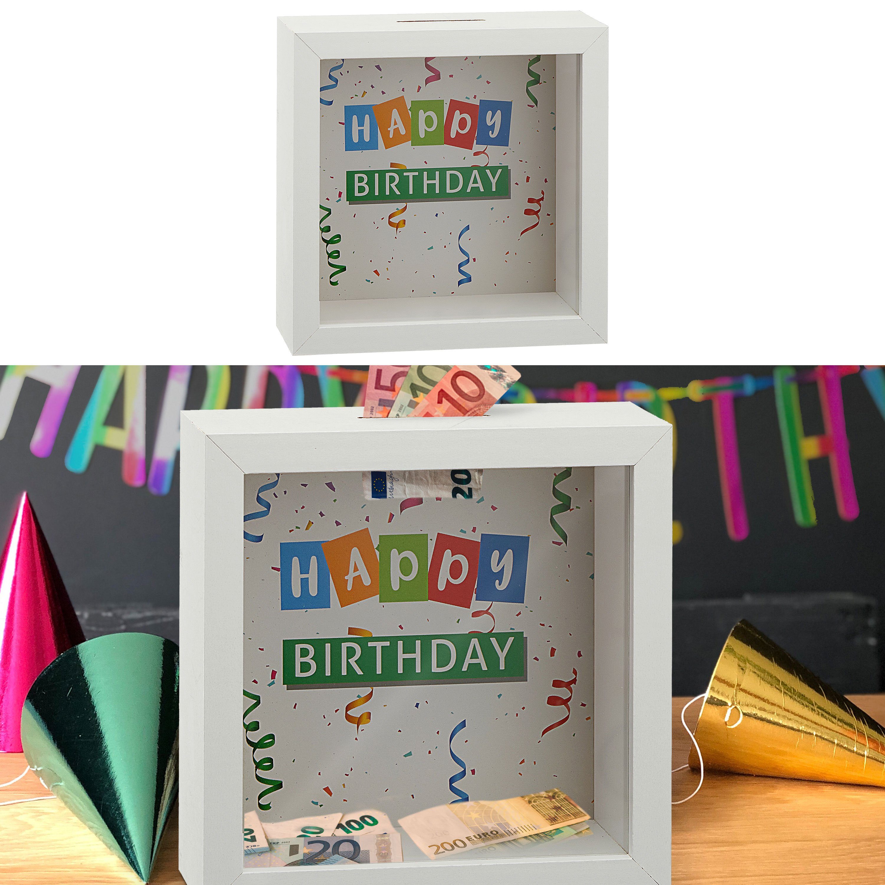 CEPEWA Spardose Spardose Geburtstag 14,5cm Rahmen MDF Glas günstig online kaufen