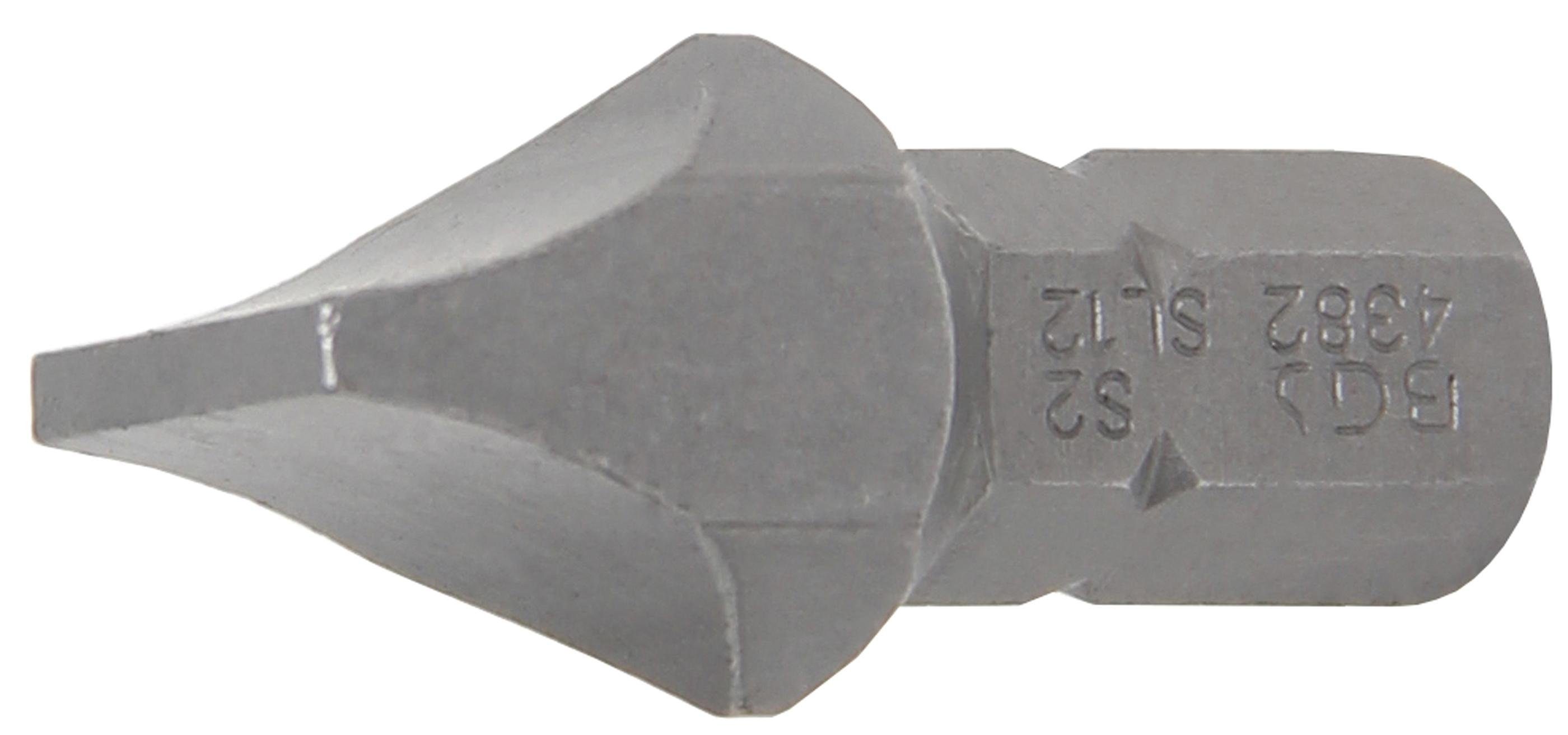 BGS technic Bit-Schraubendreher Bit, Antrieb Außensechskant 8 mm (5/16), Schlitz 12 mm