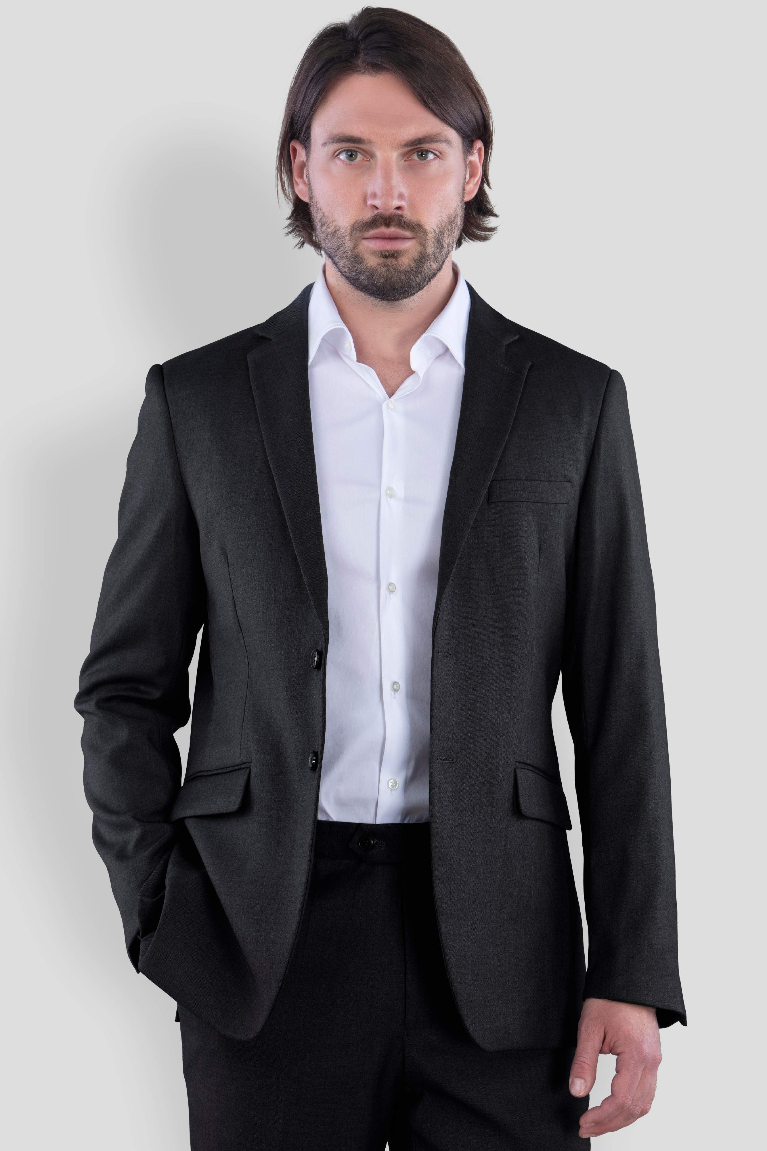 SANDER STELLAN Anzug Herren Business Anzug Slim Fit mit Kleidersack (Anzug Set, 2-tlg., Sakko und Hose) festlich, elegant, modern