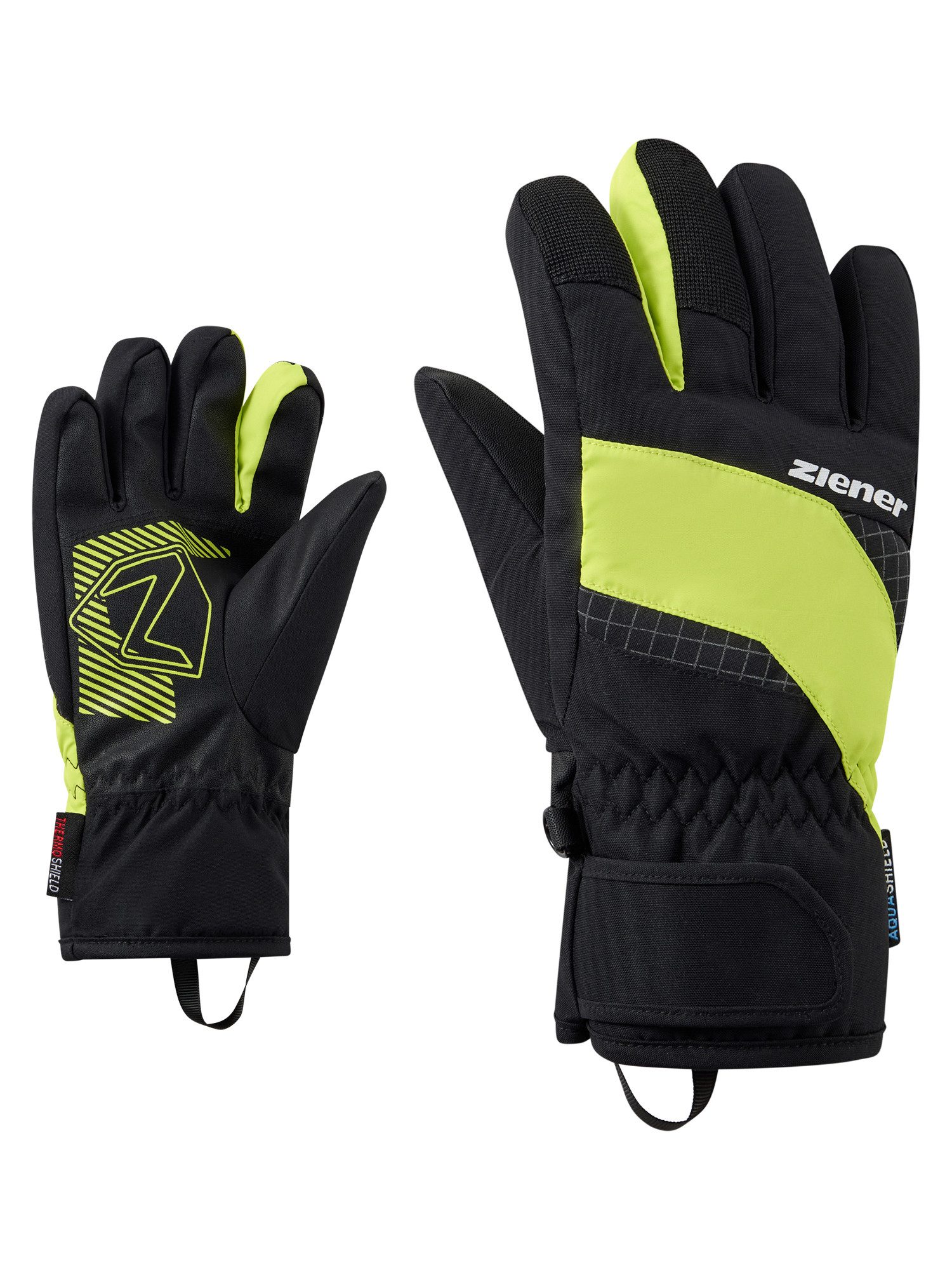 Ziener Skihandschuhe LUUKI-Z AQUASHIELD® JUNIOR wasserdicht, winddicht, atmungsaktiv, warmes Fleece Futter
