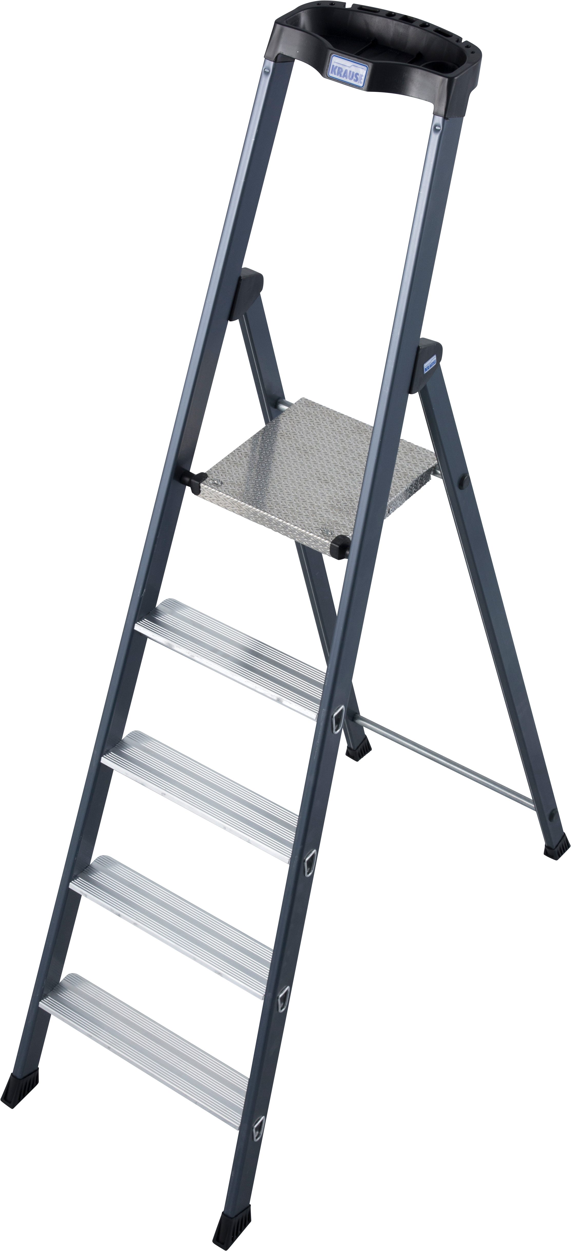 KRAUSE Stehleiter SePro S, Alu eloxiert, 1x5 Stufen, Arbeitshöhe ca. 305 cm