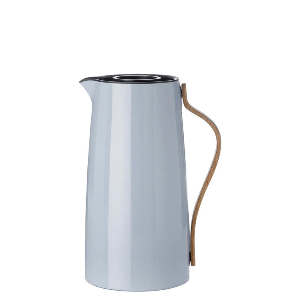 Stelton Isolierkanne Emma, 1,2 l, Hellblau, mit Kaffeekanne Buchenholzgriff