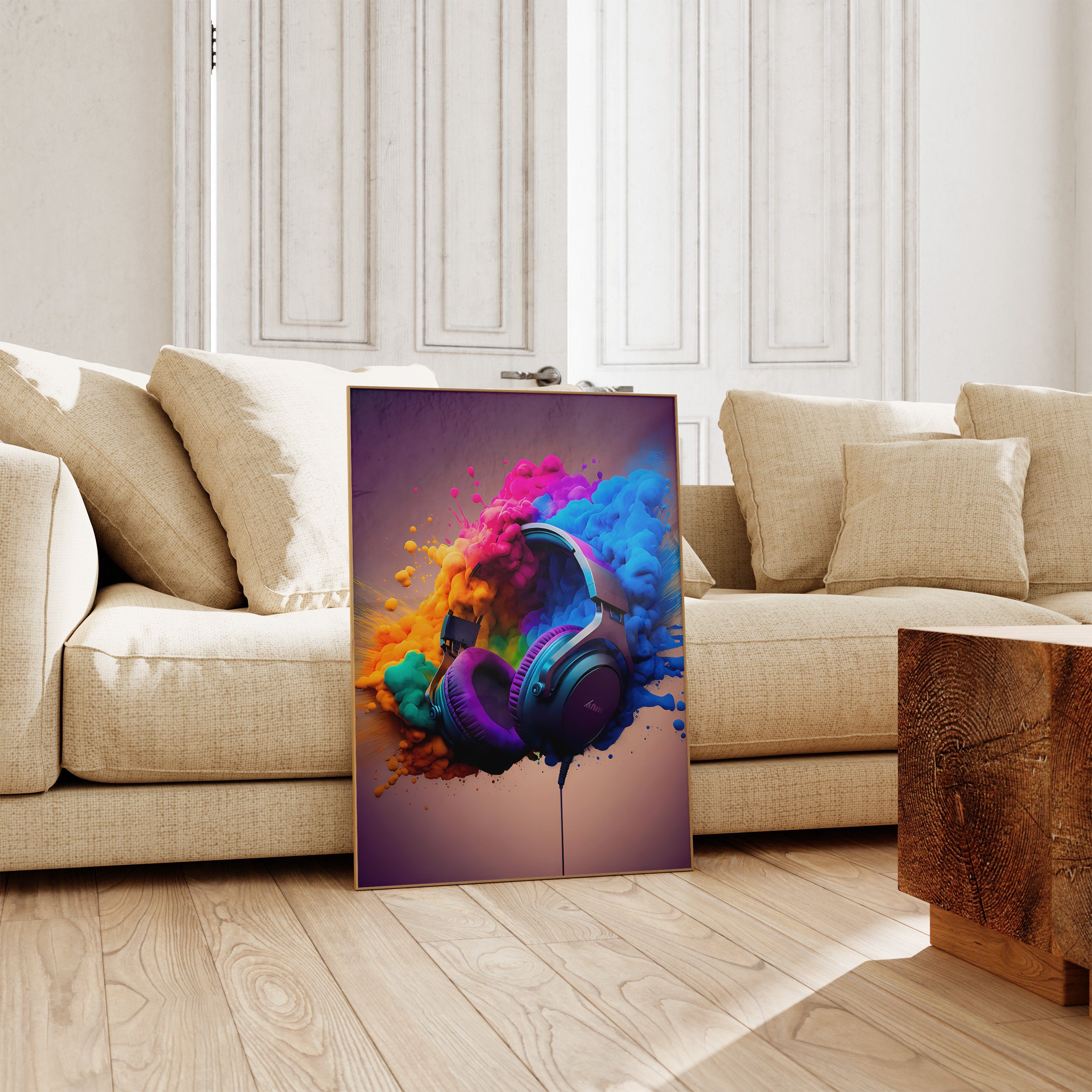 JUSTGOODMOOD Poster Premium ® Gamer Kopfhörer · Multifarben · ohne Rahmen – Bild 3 von 5