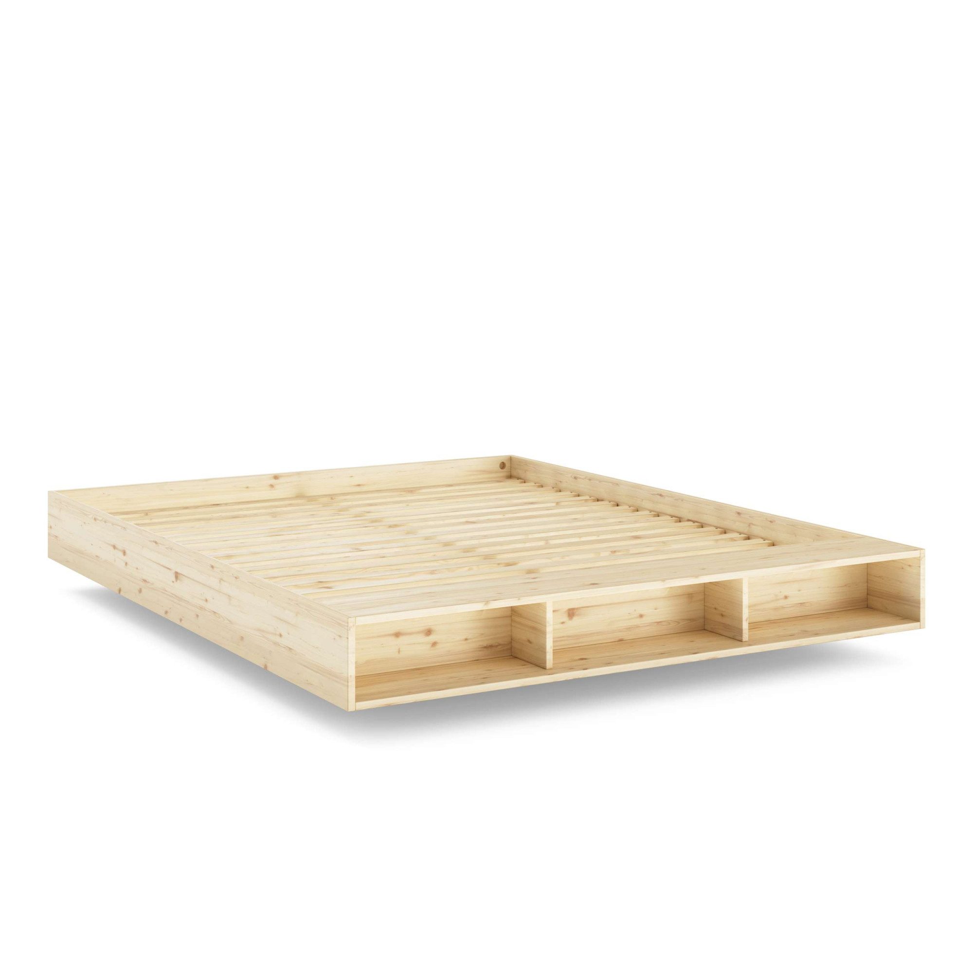 Karup Design Stauraumbett Merge Bed Bettgestell m. integrierter Bank m. Stauraum, mehrere Größen, inkl. Lattenrost, excl. Matratze, FSC®-zertifiziertes Massivholz