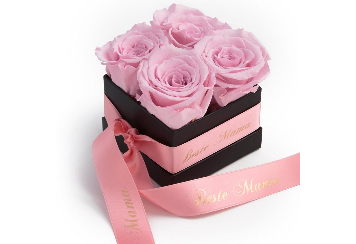 Kunstblume Beste Mama Rosenbox Infinity Rosen mit Duft echte konservierte Blumen Rose, ROSEMARIE SCHULZ Heidelberg, Höhe 8.5 cm, haltbar bis zu 3 Jahre, Made in Germany