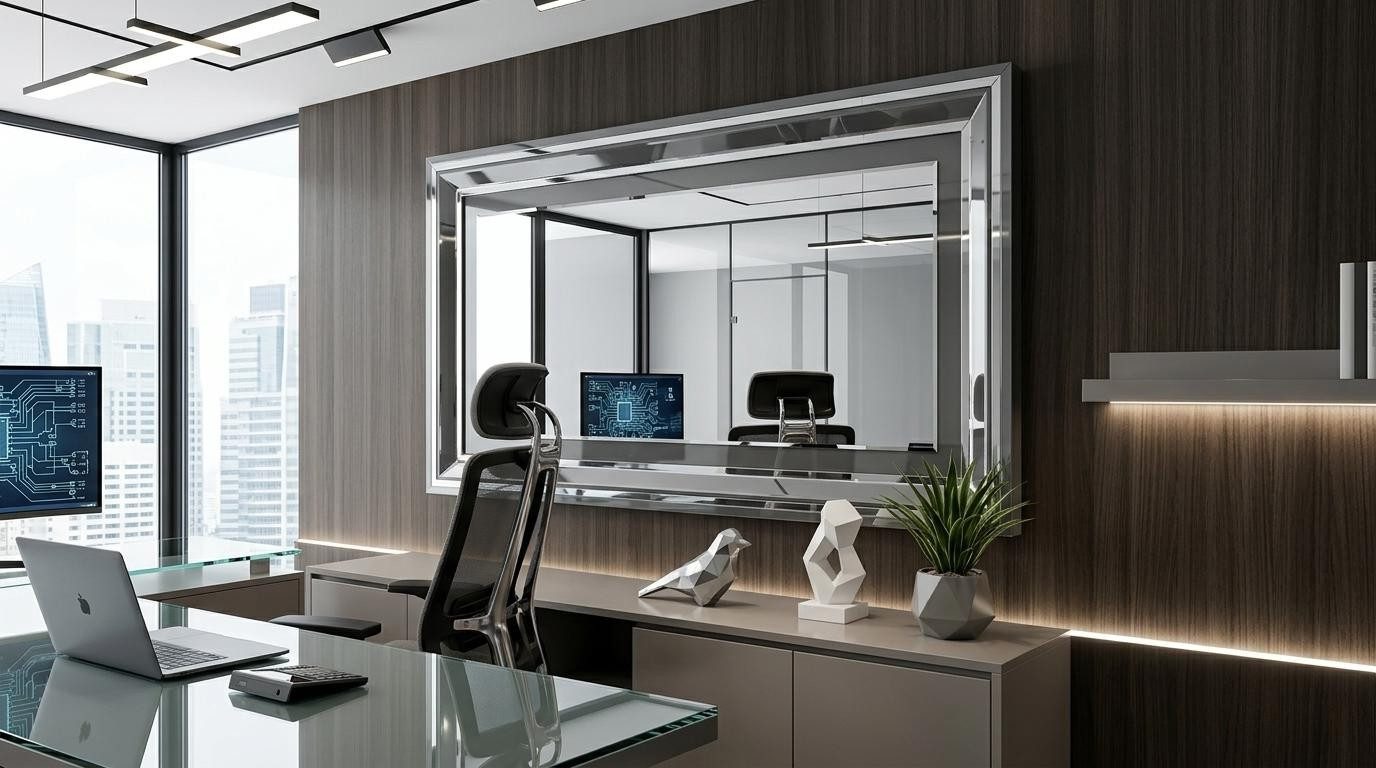 Xlmoebel Wandspiegel Moderner silberner Spiegel für das Wohnzimmer, praktisch und, Made in Europa
