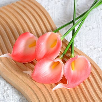 Kunstblumenstrauß Künstliche Calla-Lilien, 10 Stück in verschiedenen Farben, ANLÜDE, Innen Außen, Hochzeit, Osterdekoration