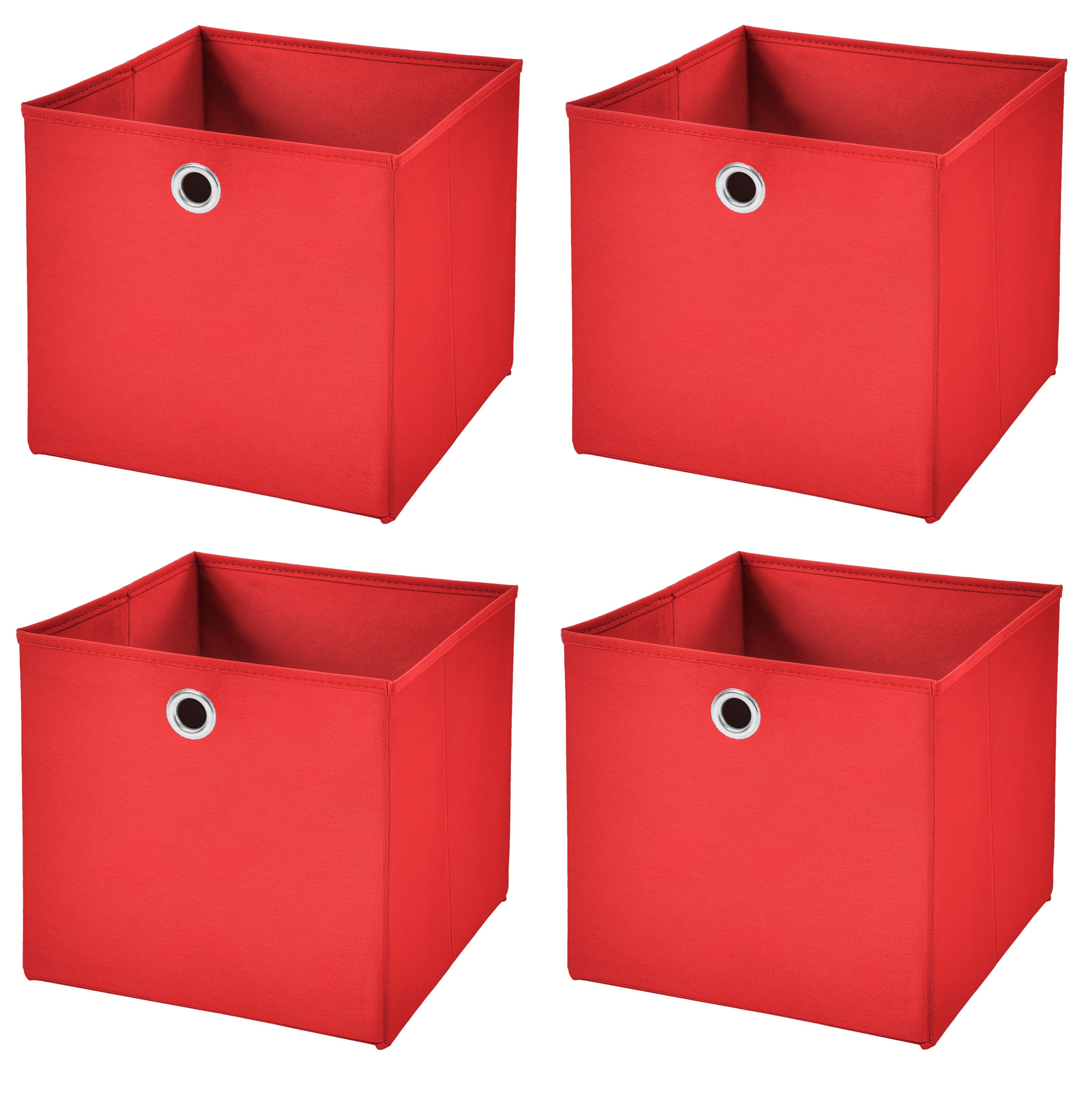StickandShine Faltbox 4 Stück Faltboxen 28 x 28 x 28 cm faltbar ohne Deckel Aufbewahrungsbox in verschiedenen Farben (4er SET 28x28x28) 28cm