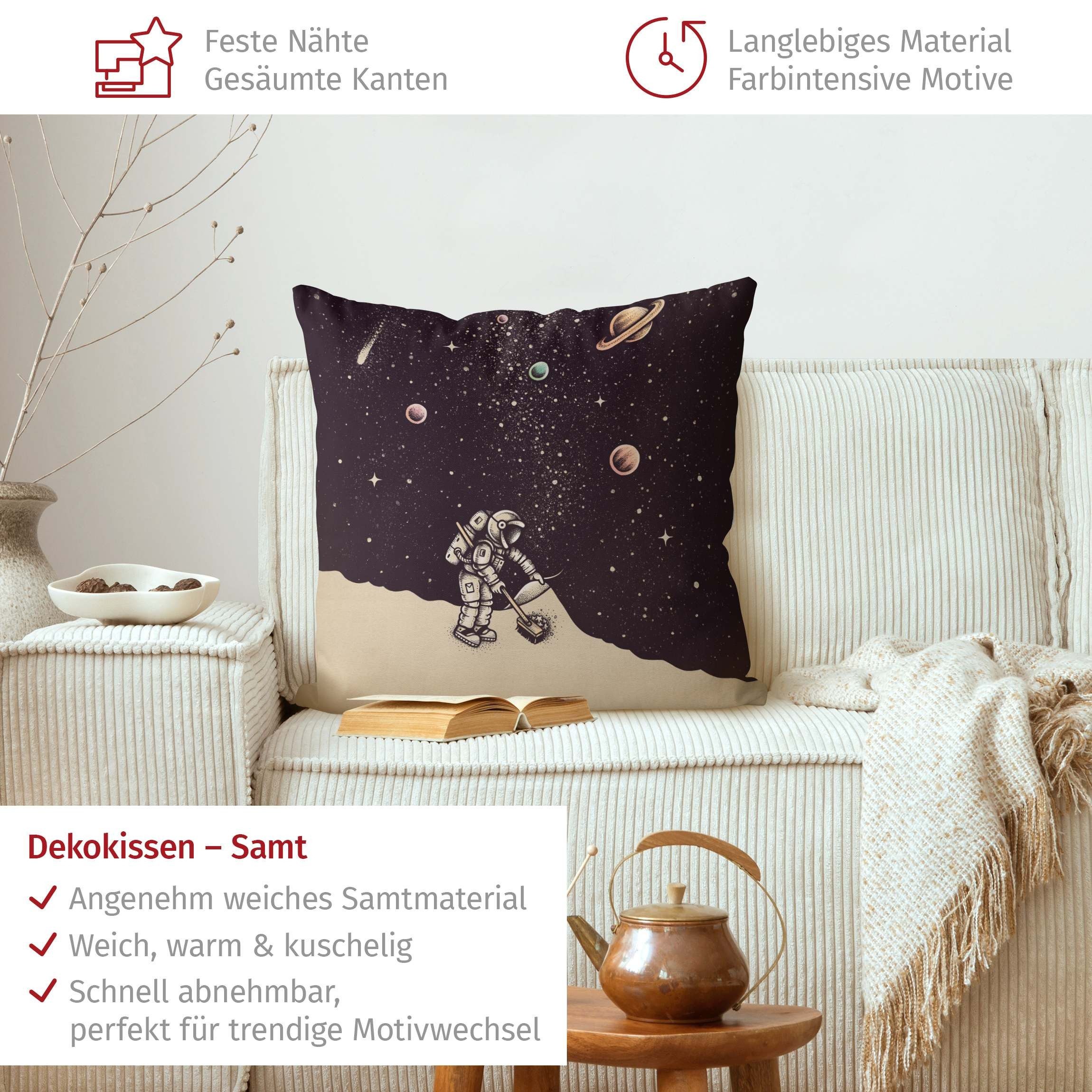 Bilderdepot24 Dekokissen drinnen Kissenhülle/ Sofakissen/ Zierkissen Kissenhülle beige Himmel I, Bezug mit / ohne Füllung Zierkissen Outdoor Sofa Bett