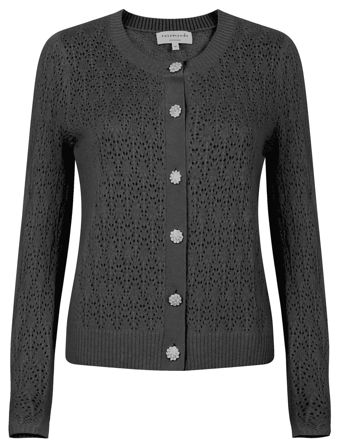 rosemunde Strickjacke mit Knopfverschluss / Muster Raglan / Strickjacke: Wolle (70% Schurwolle, 30% Kaschmir, Knöpfe: Acryl (Rhinestone)