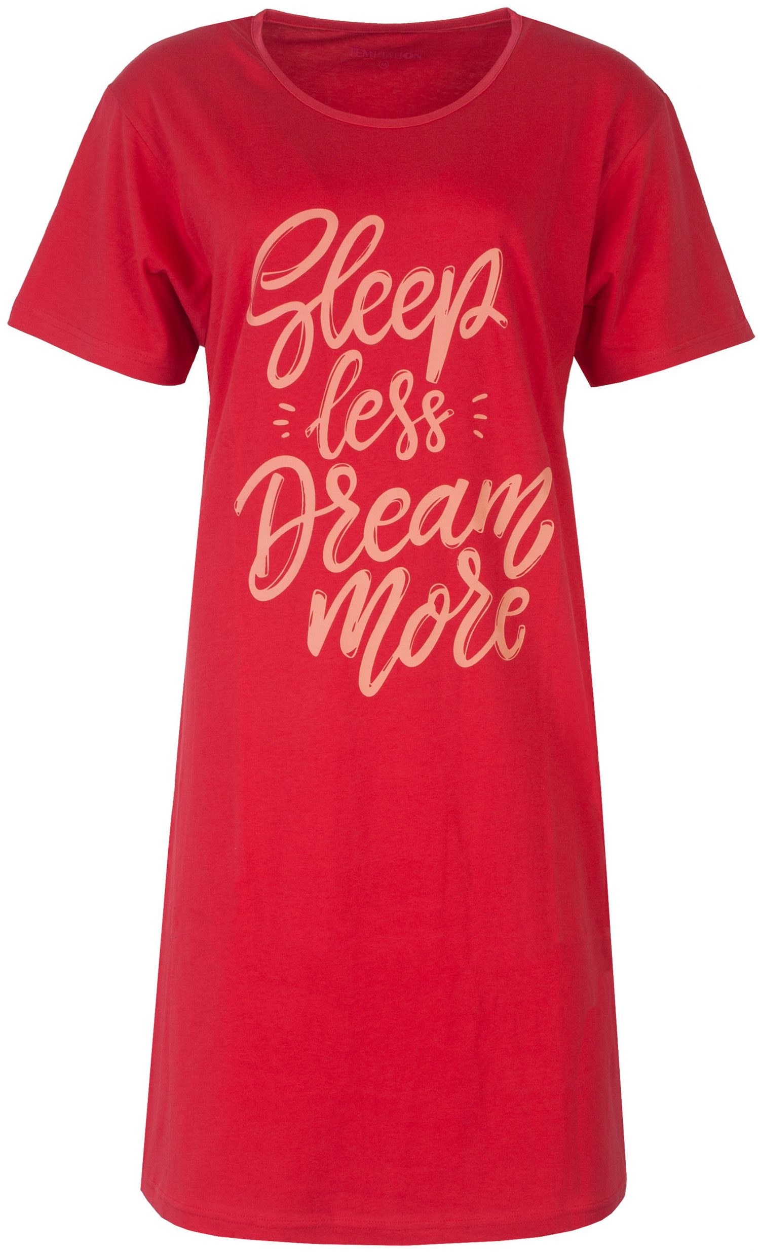 TEMPTATION Nachthemd Damen Schlafshirt Kurzer Arm (1-tlg) Baumwolle