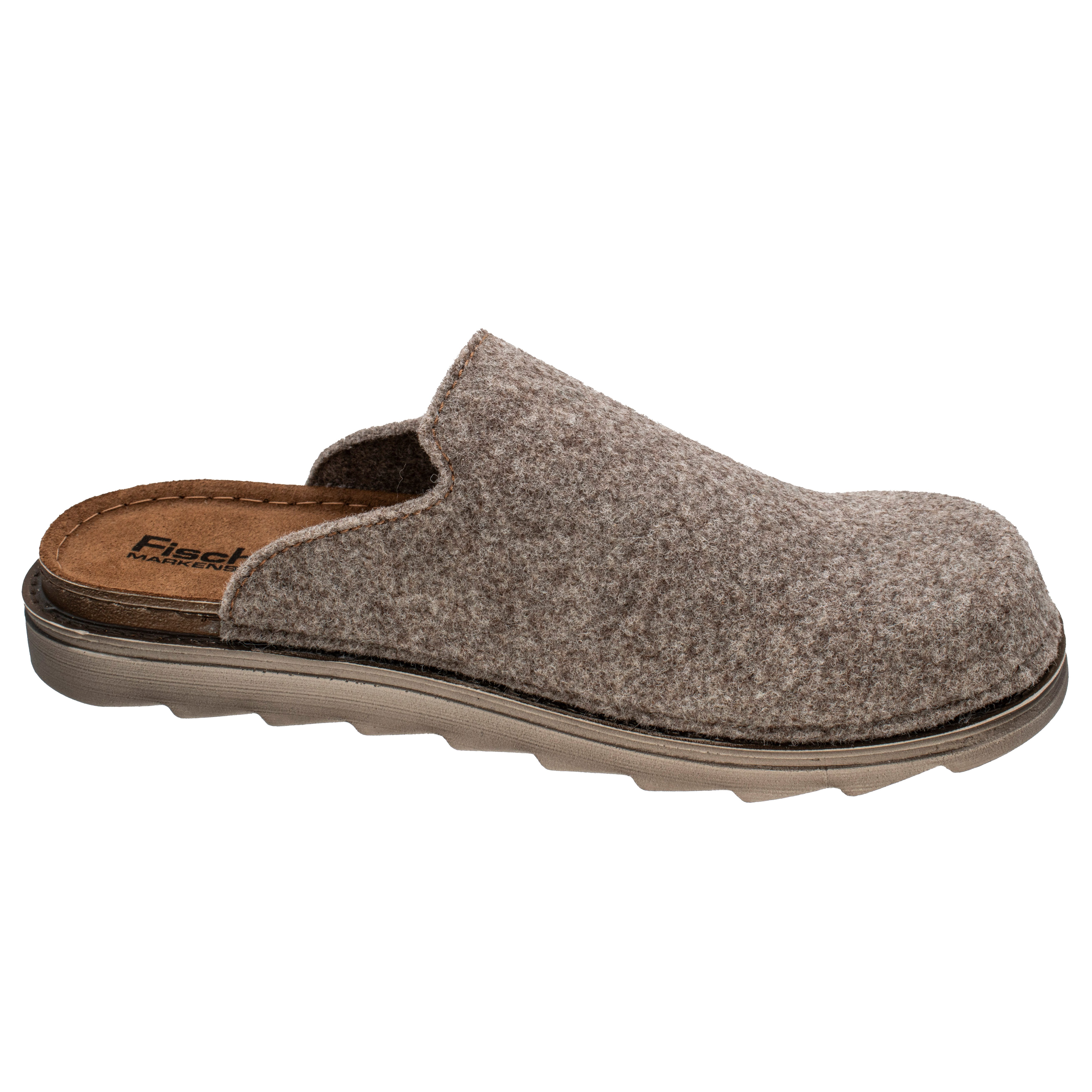 Fischer-Markenschuh Lars Pantoffel aus recyceltem PET Filz, leicht gepolstertes Lederfußbett