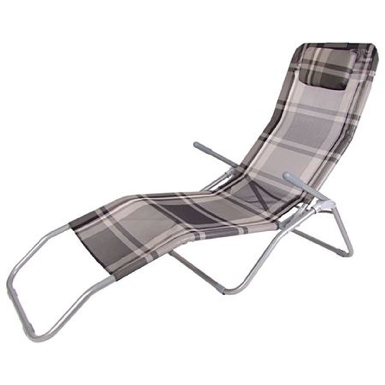 BURI Gartenliege Bäderliege schwarz grau Relaxliege Sonnenliege Saunaliege Klappliege