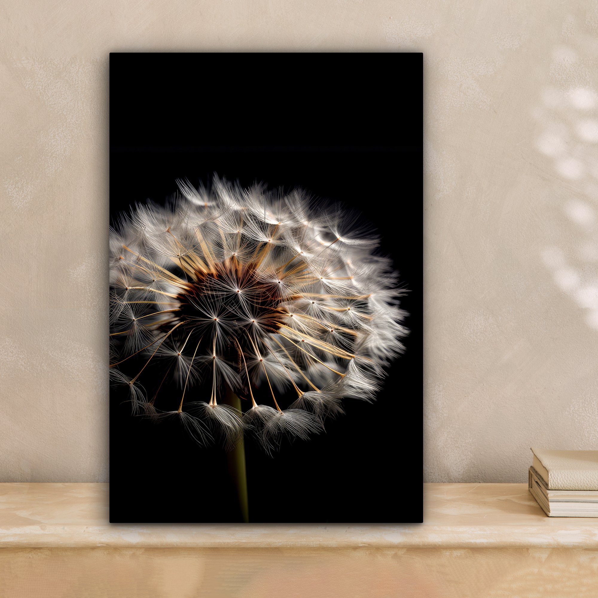 OneMillionCanvasses® Leinwandbild Blumen - Natur - Löwenzahn - Schwarz - Po günstig online kaufen