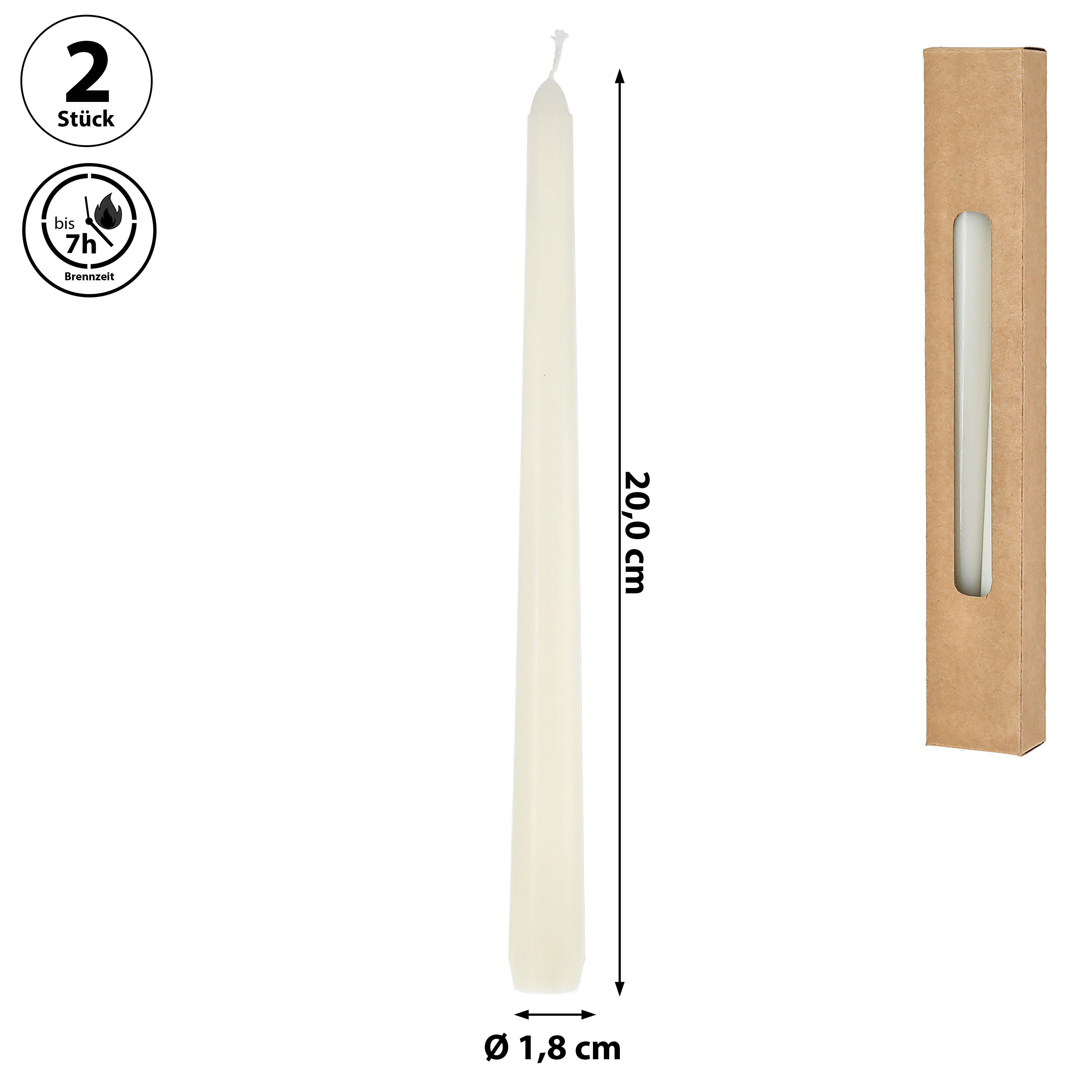 CEPEWA Spitzkerze Stabkerze 2er Set creme günstig online kaufen