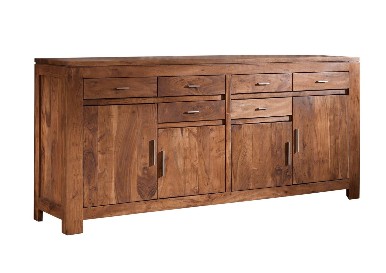 Massivmoebel24 Sideboard (Sideboard Akazie 200x45x90 golden honey günstig online kaufen