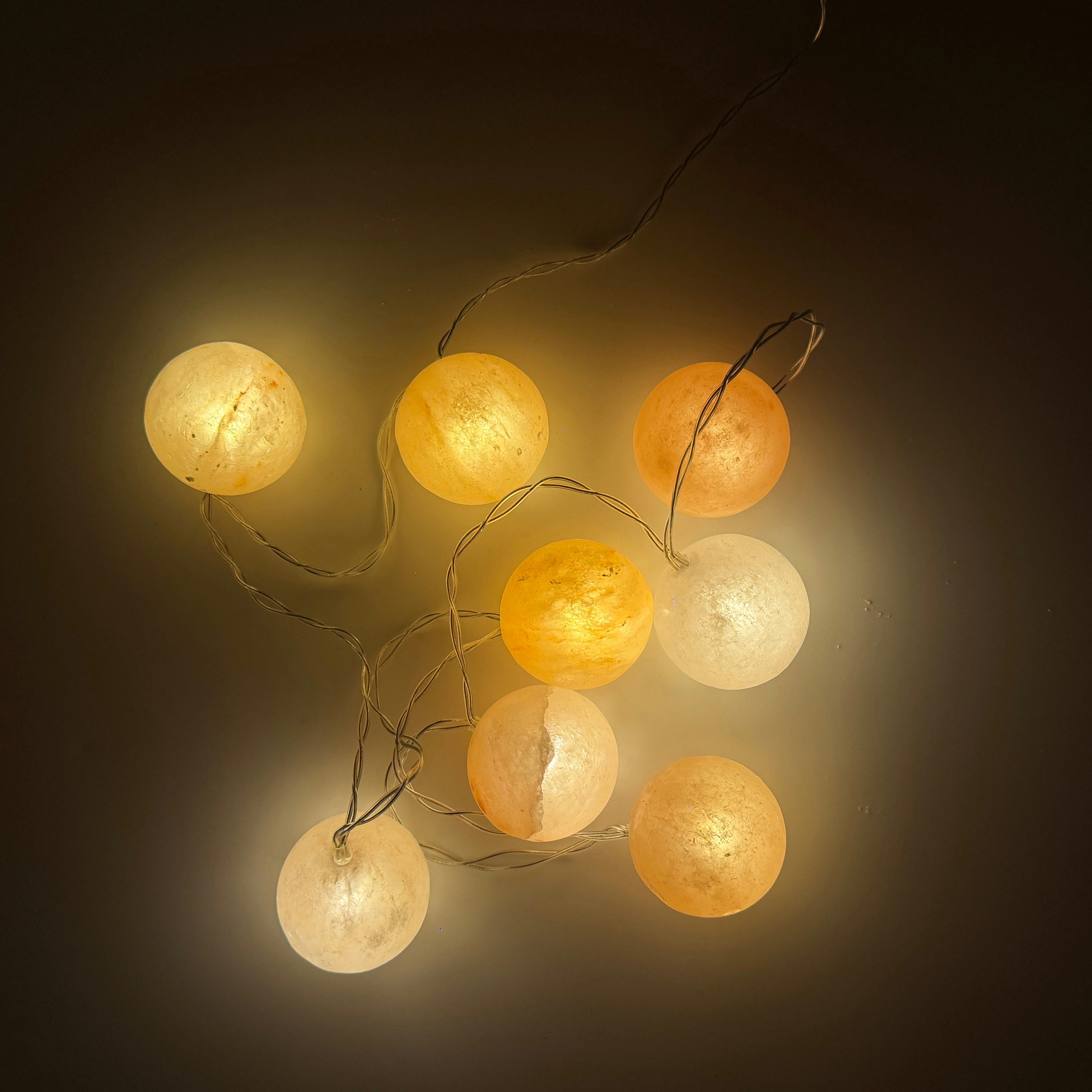 HAF LED-Lichterkette Salz LED Lichterkette Salzkristall 8 Kristalle Handarbeit Deko Licht, 8-flammig, Auswahl aus 4 verschiedenen Motiven
