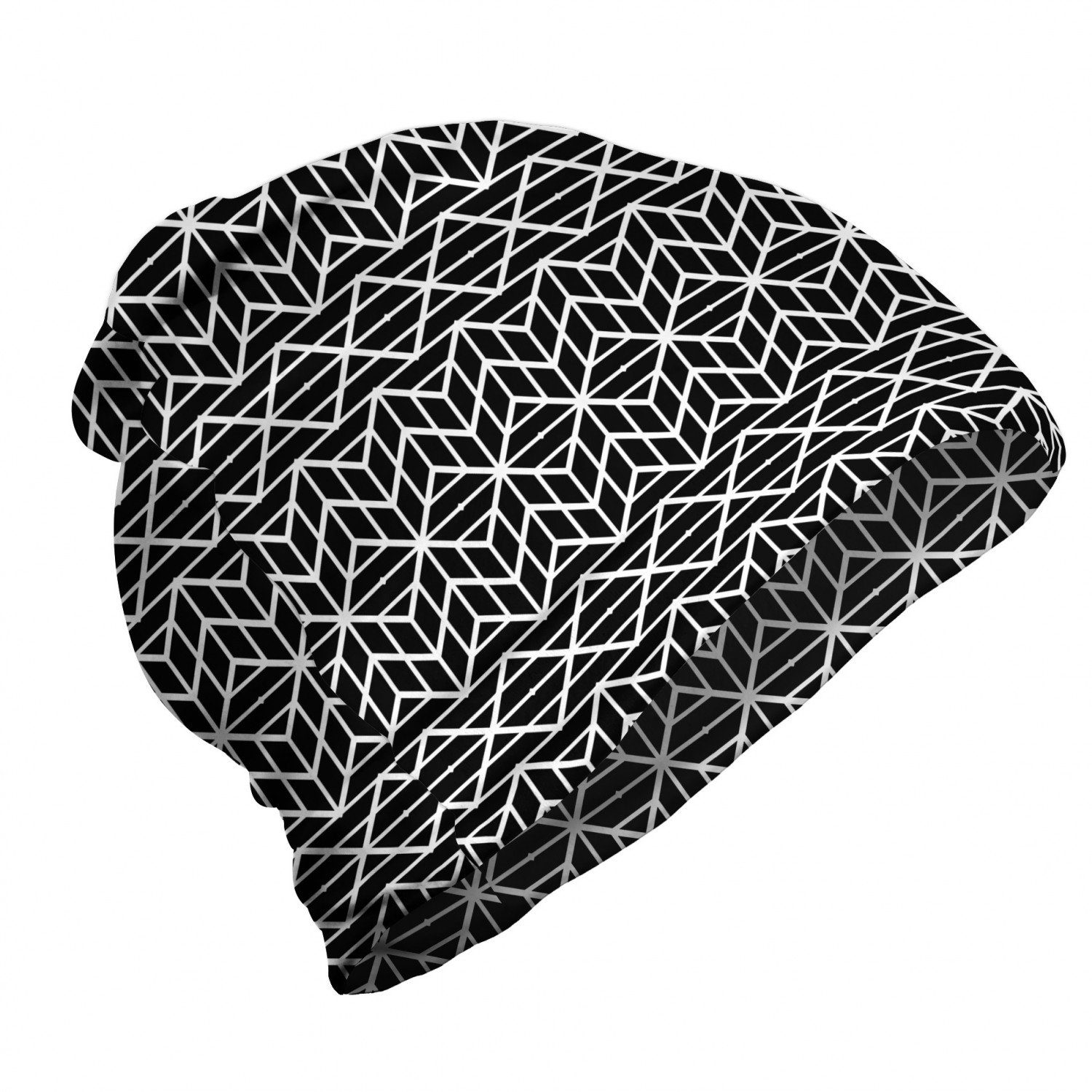 Abakuhaus Beanie Wandern im Freien Gitter Monochrome Lattice auf Dunkelheit