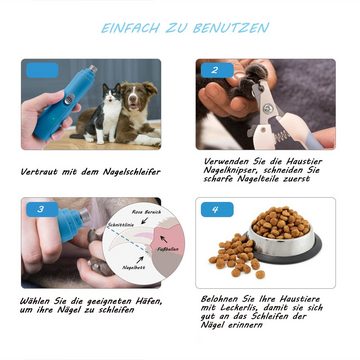HYTIREBY Nagelknipser-Set Hundepfotentrimmer Elektroschleifer Wiederaufladbar