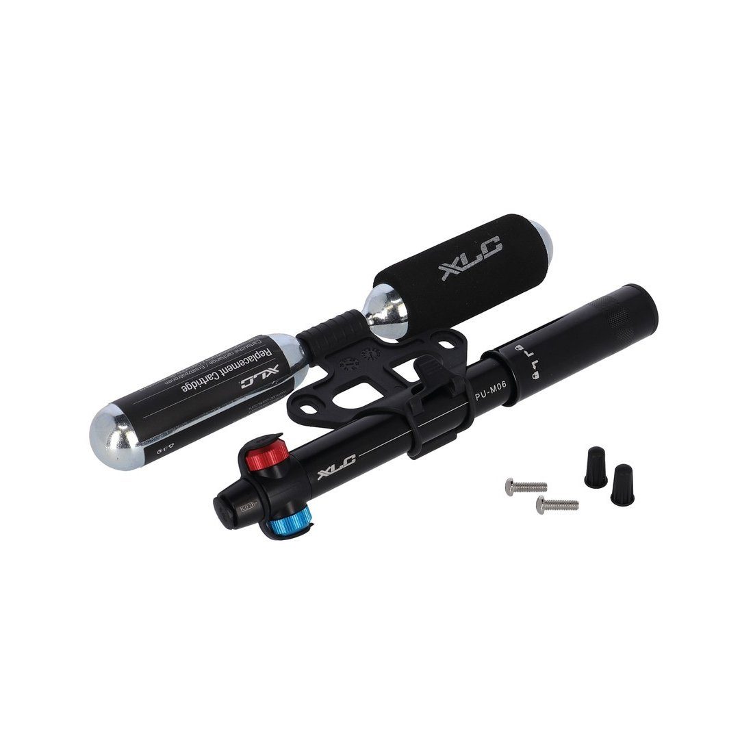 XLC Luftpumpe MTB CO2-Mini-Kombipumpe, inkl. 2 x 25g Patronen DV/SV/AV