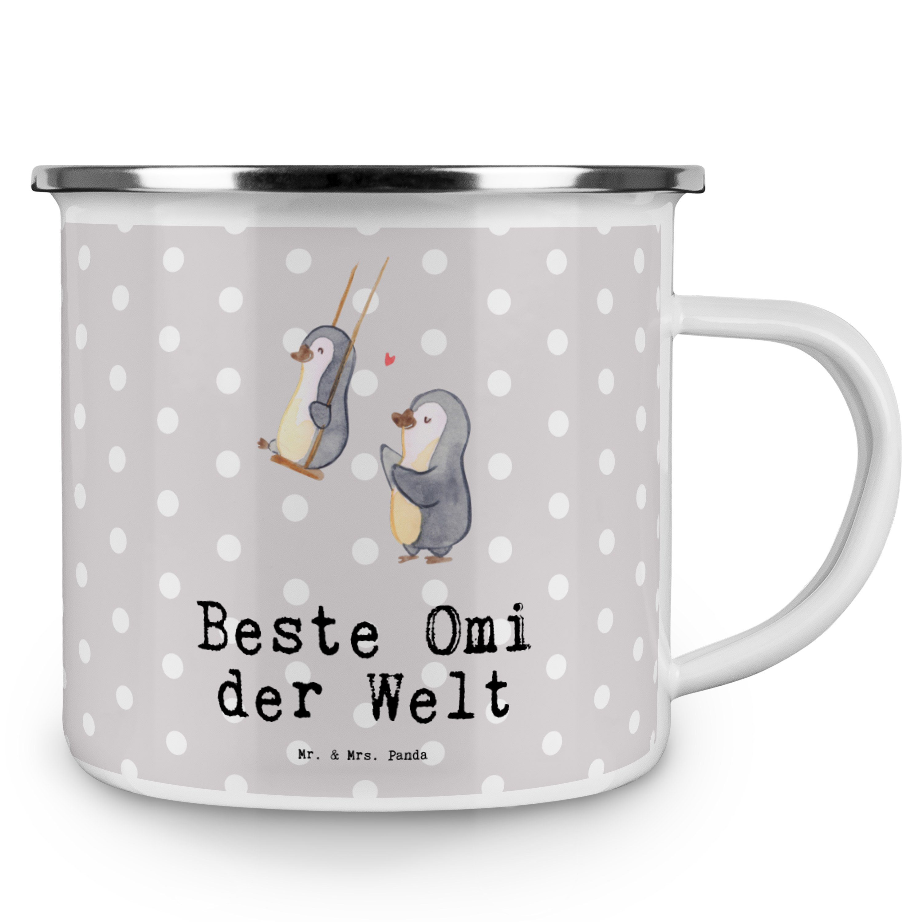 - Grau Pinguin Beste Omi Becher Emaille Mr. Welt Panda Geschenk, Kaffee Blechtas, & - Pastell Mrs. der