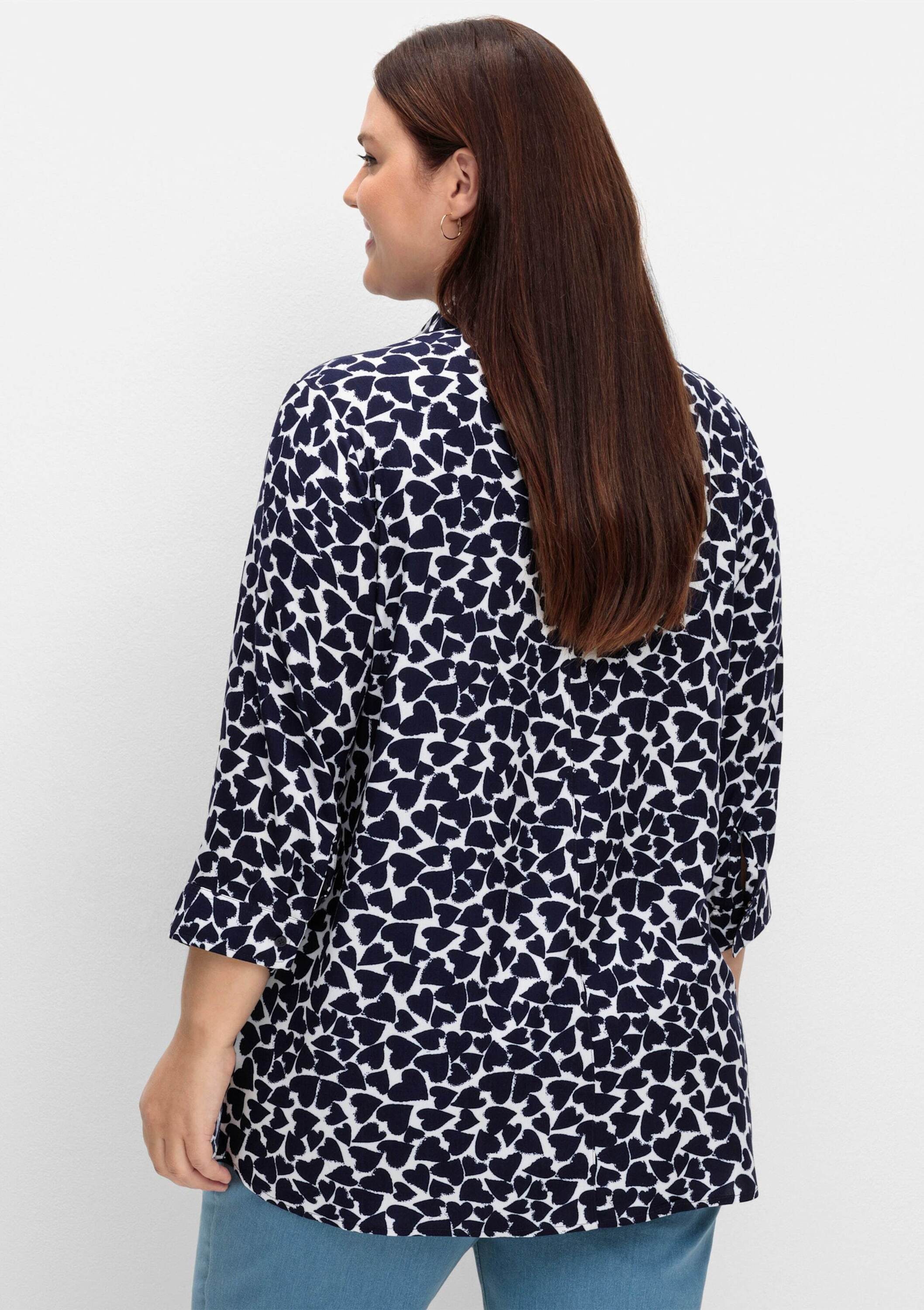 Sieh an! Klassische Bluse Longbluse 3/4-Arm günstig online kaufen