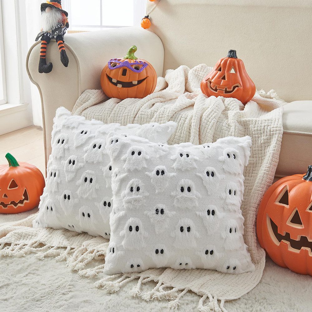 CLTYQ Kissenbezug Halloween Kissenbezug 45x45 cm – Geister Design, Schwarz, günstig online kaufen
